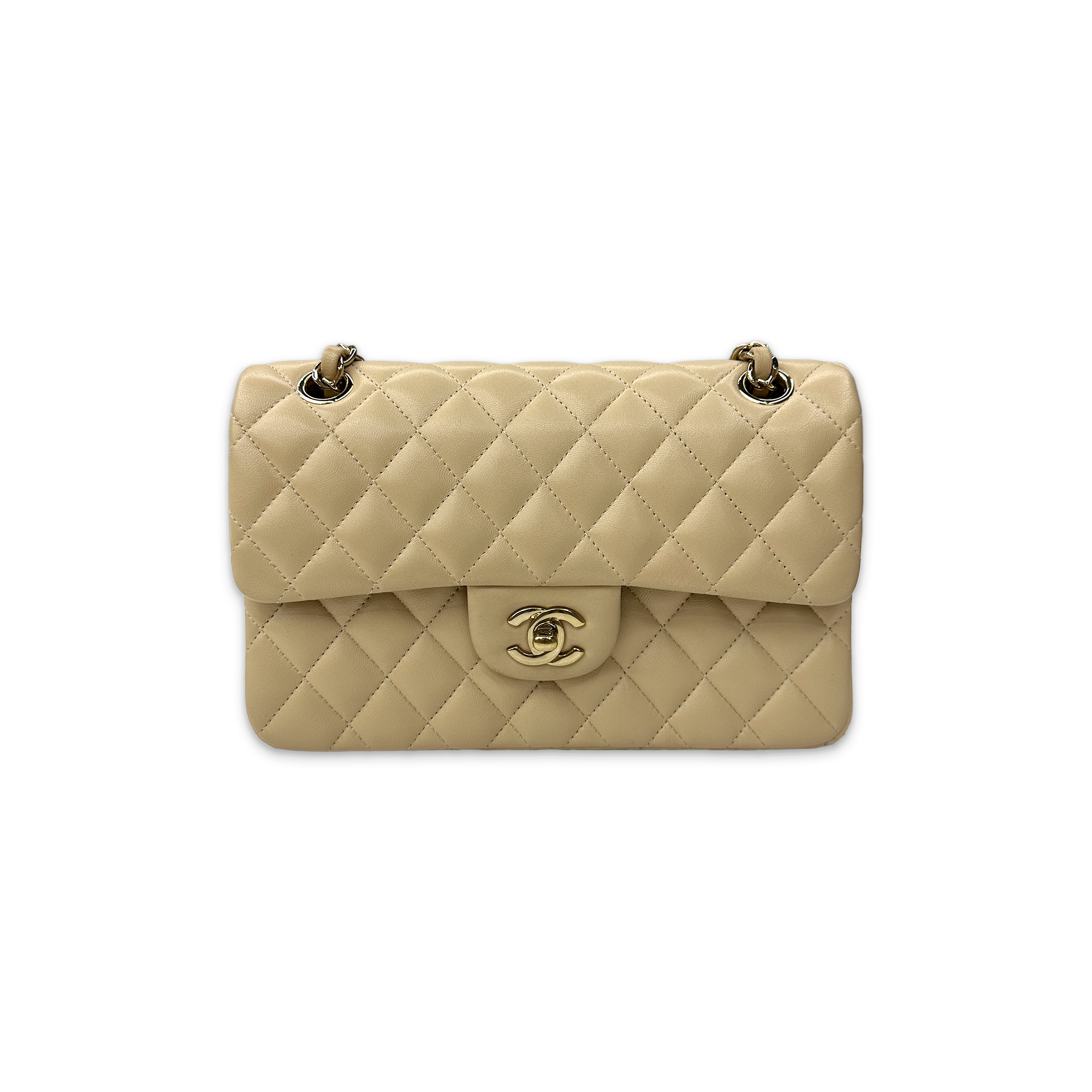 Chanel, Lambskin Quilted Classic Small Flap Bag "Beige"
