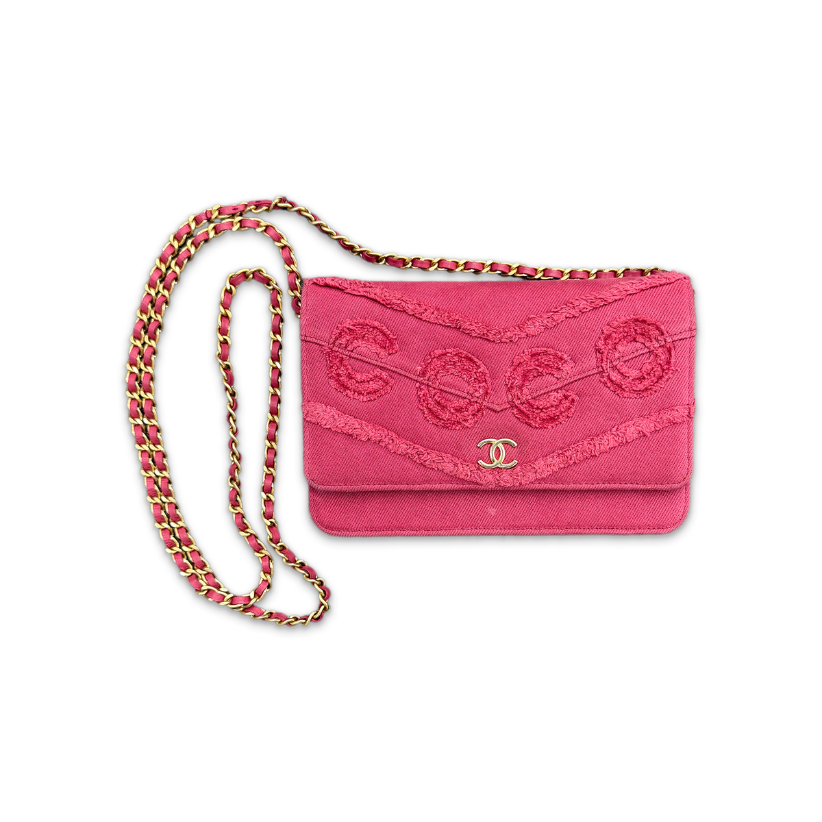 Coco Denim Shoulder Bag "Pink"