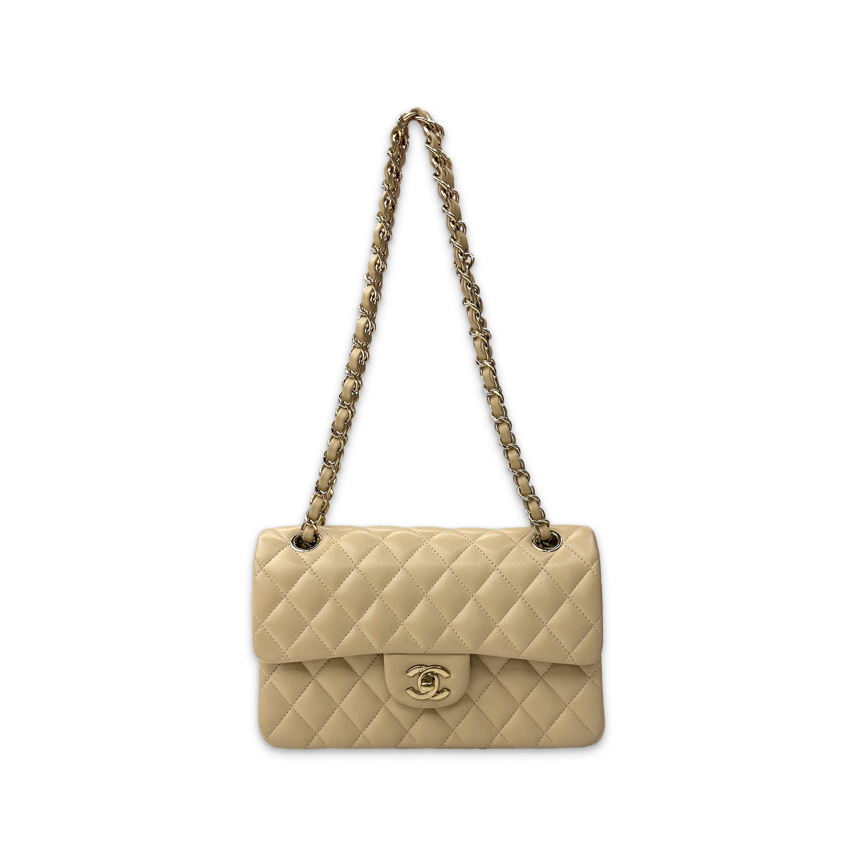 Chanel, Lambskin Quilted Classic Small Flap Bag "Beige"