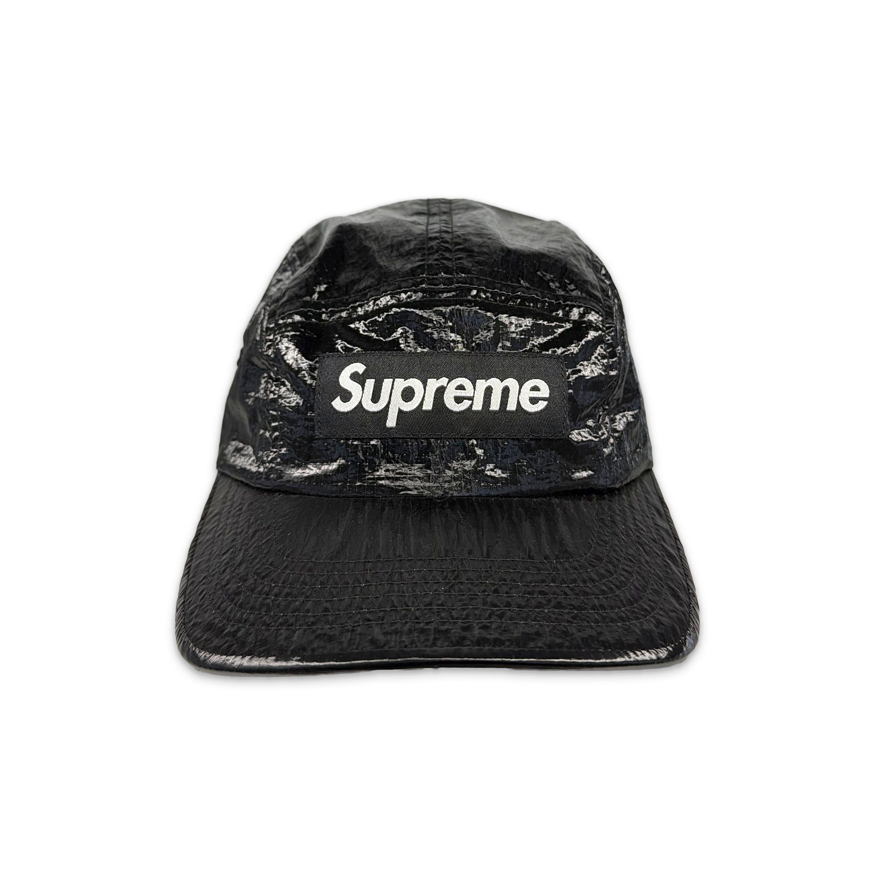 Coated Linen Camp Cap "Black"