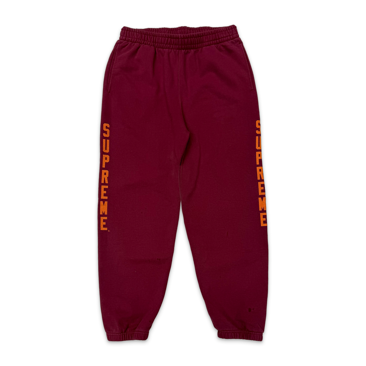 Supreme, Washed Logo Sweatpants "Cardinal" (FW26)