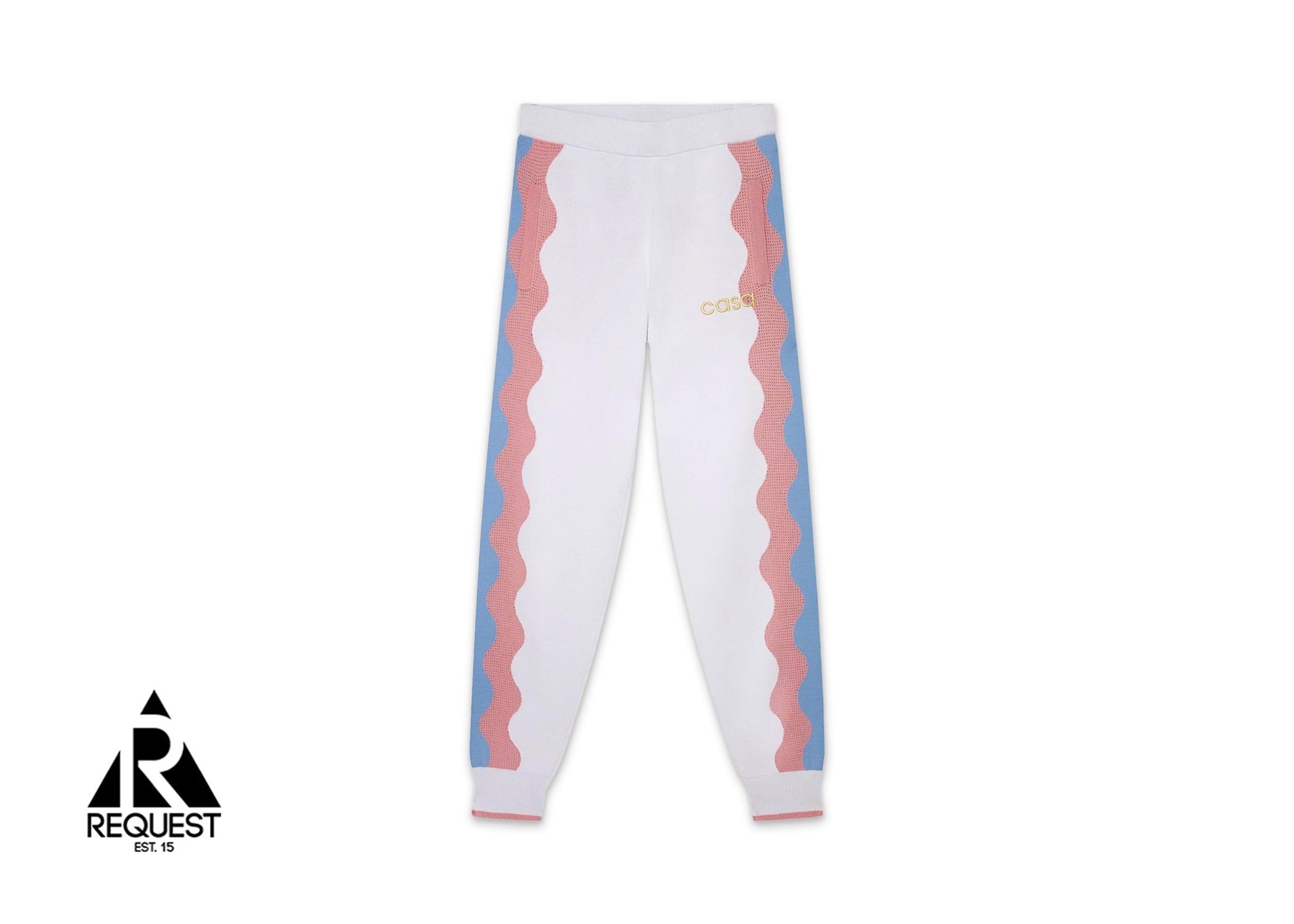 Casablanca Knit Track Pants "White/Light Pink"