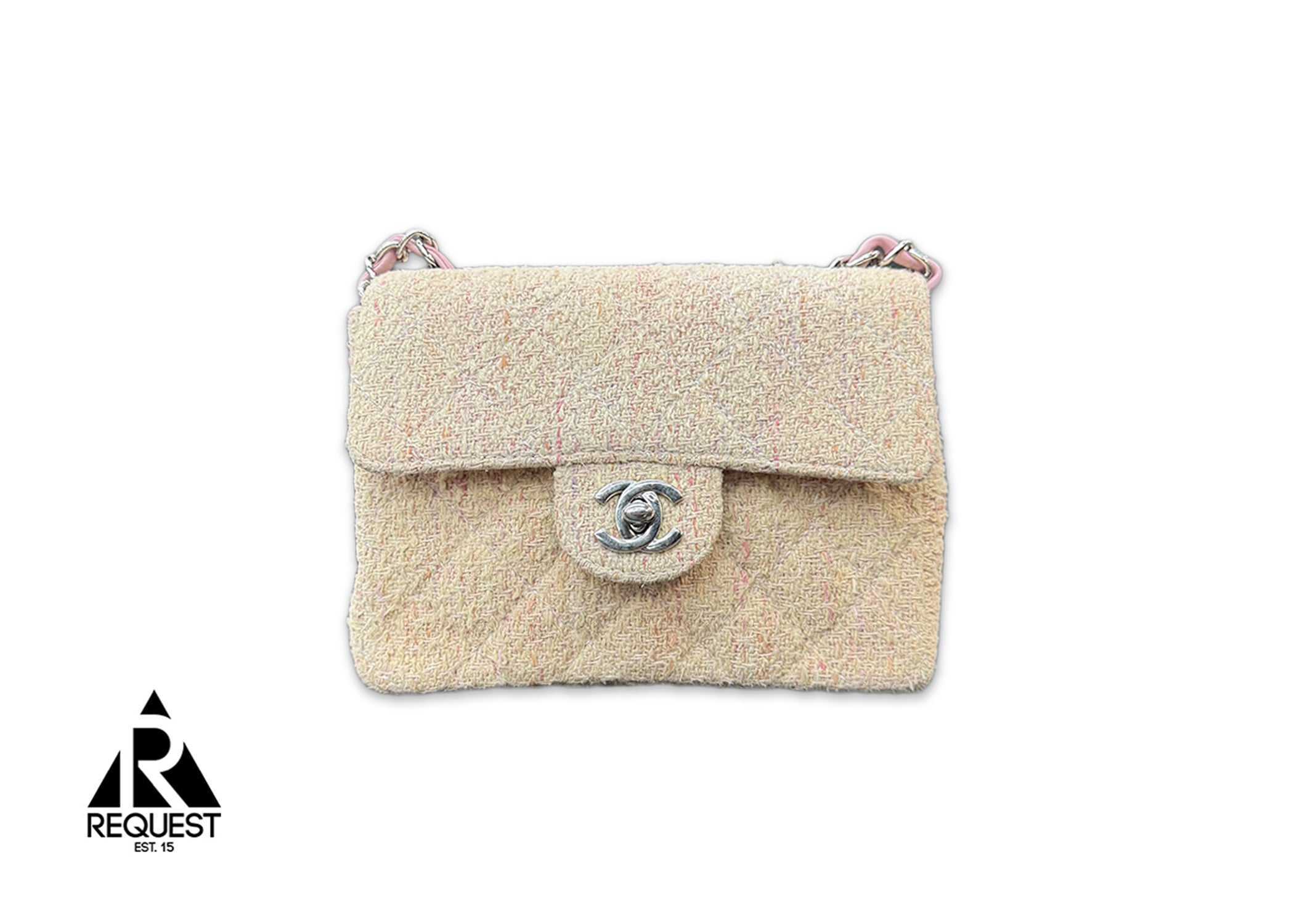 Matalasse Mini Flap Bag "Pink Tweed"