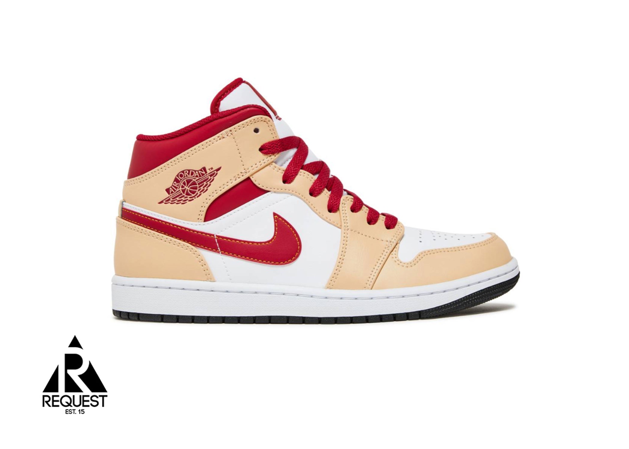 Air Jordan 1 Mid "Light Curry Cardinal"