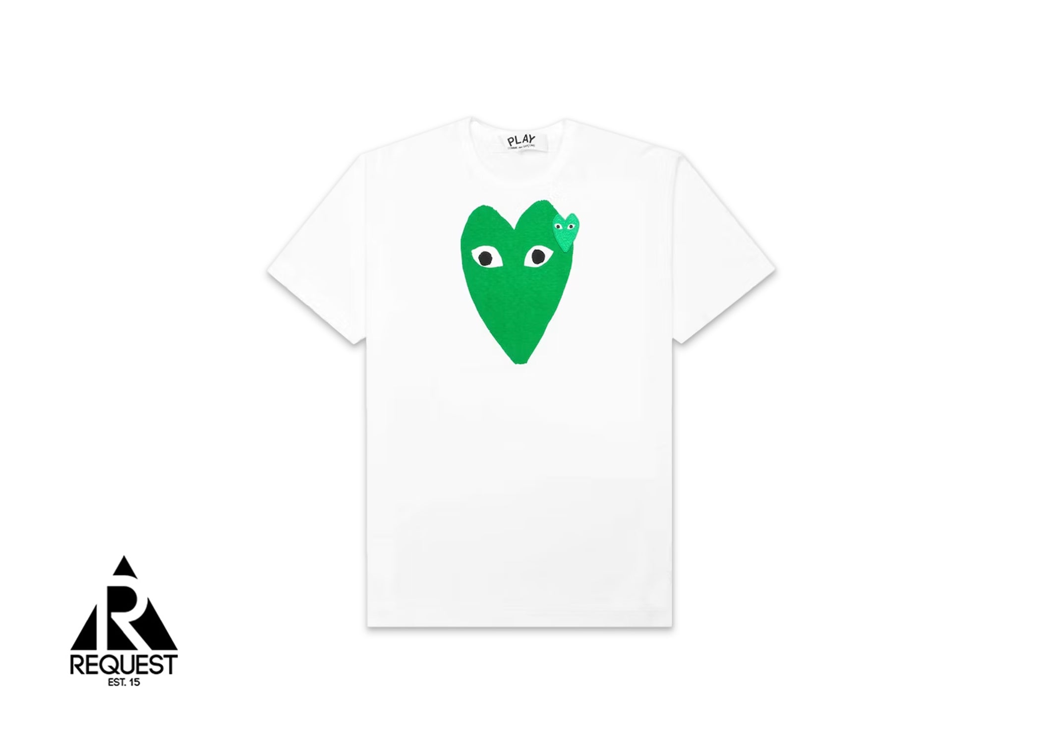 CDG Play Green Hearts Tee "White"