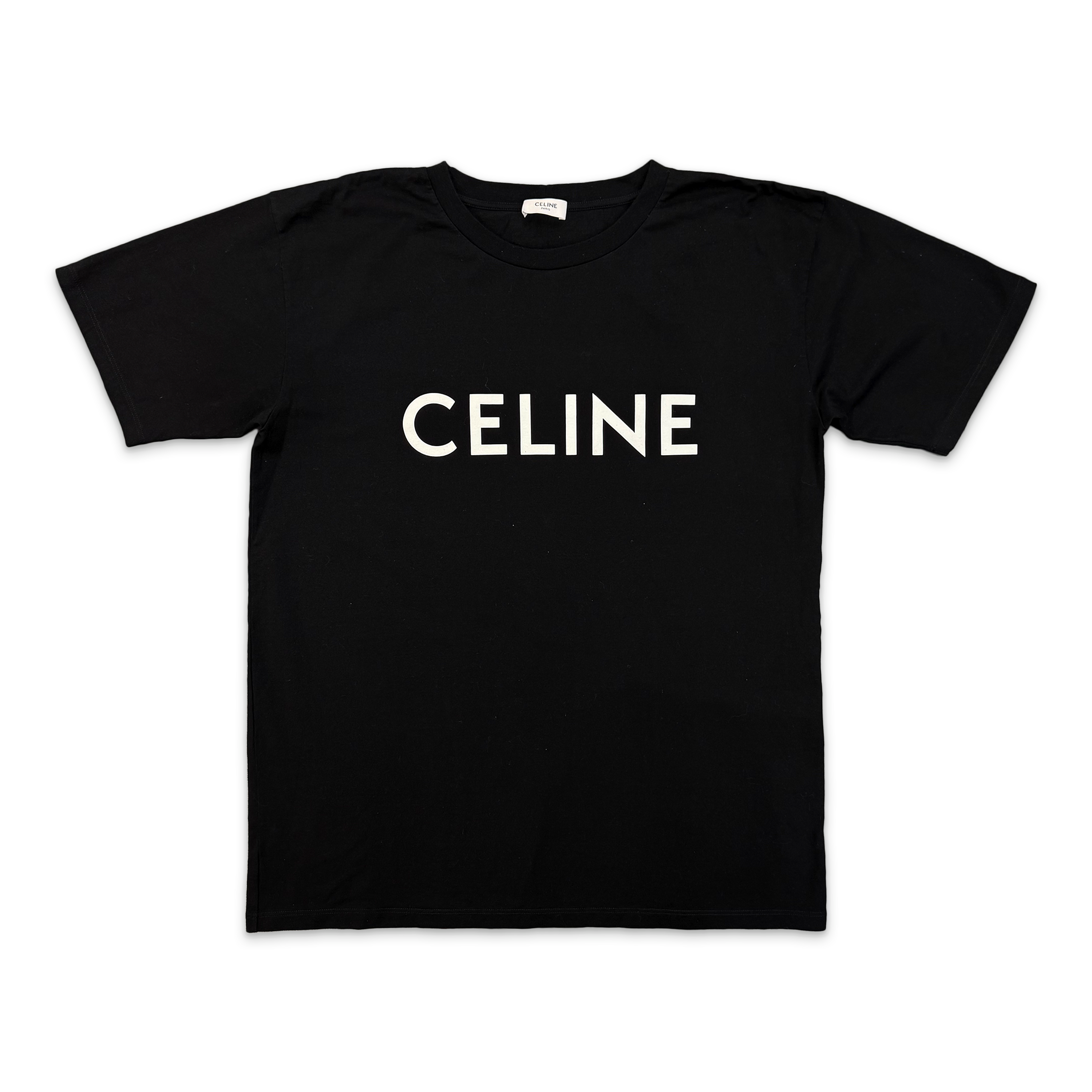 Celine, Loose Fit Logo Tee "Black/White"