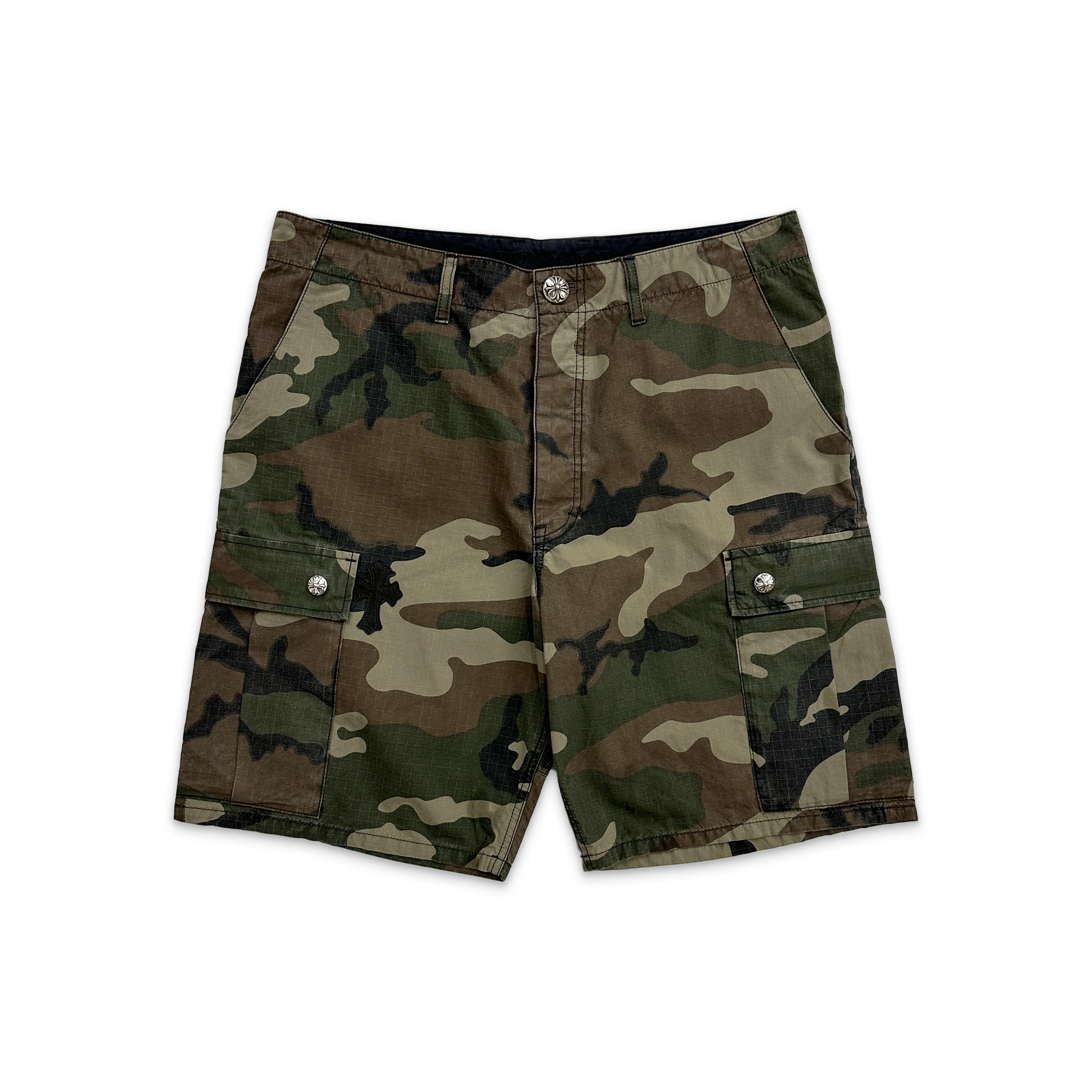 Ripstop Cargo Shorts w/ 2 Crosses "Camo"