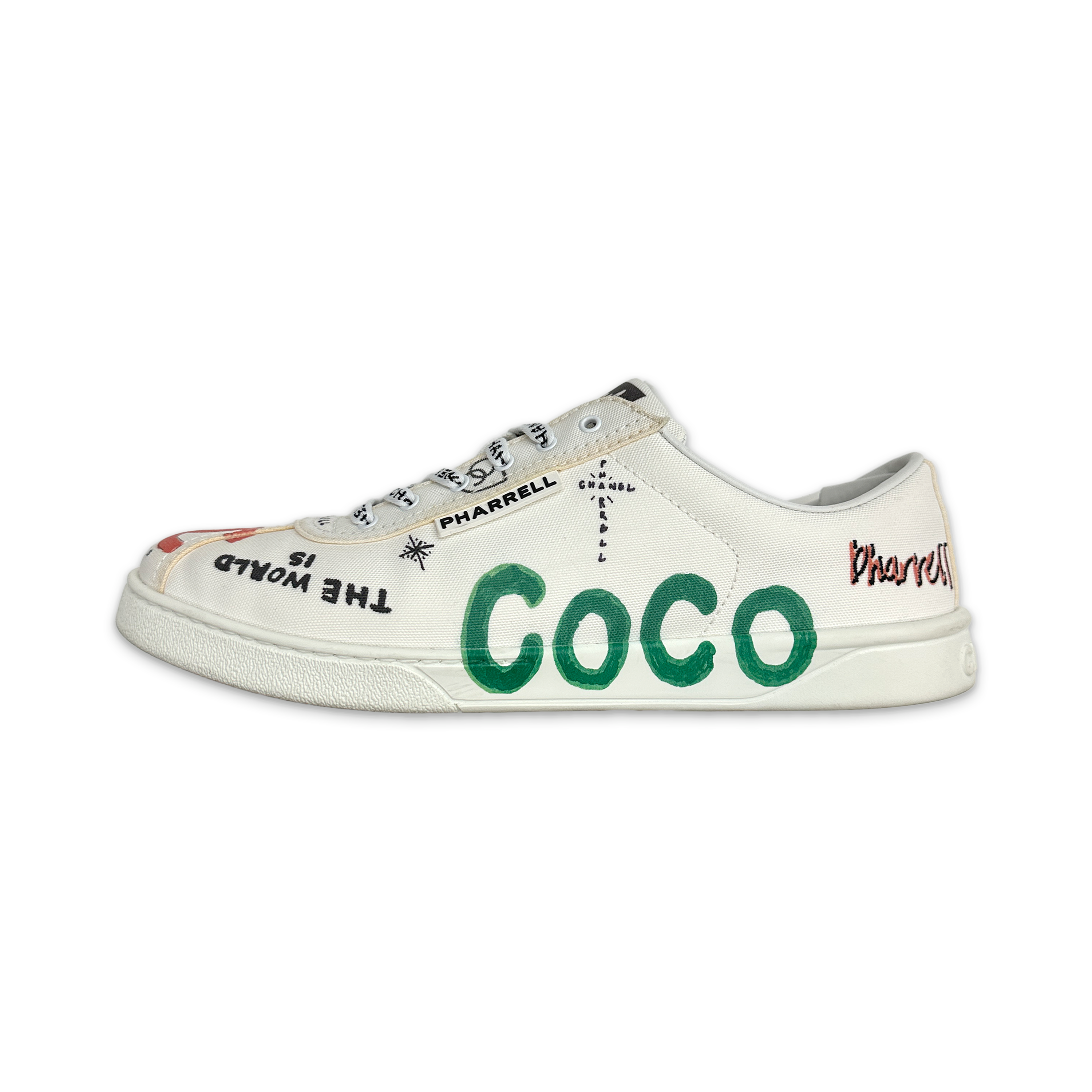 Request, Chanel Pharrell Multi Logo Canvas Sneaker