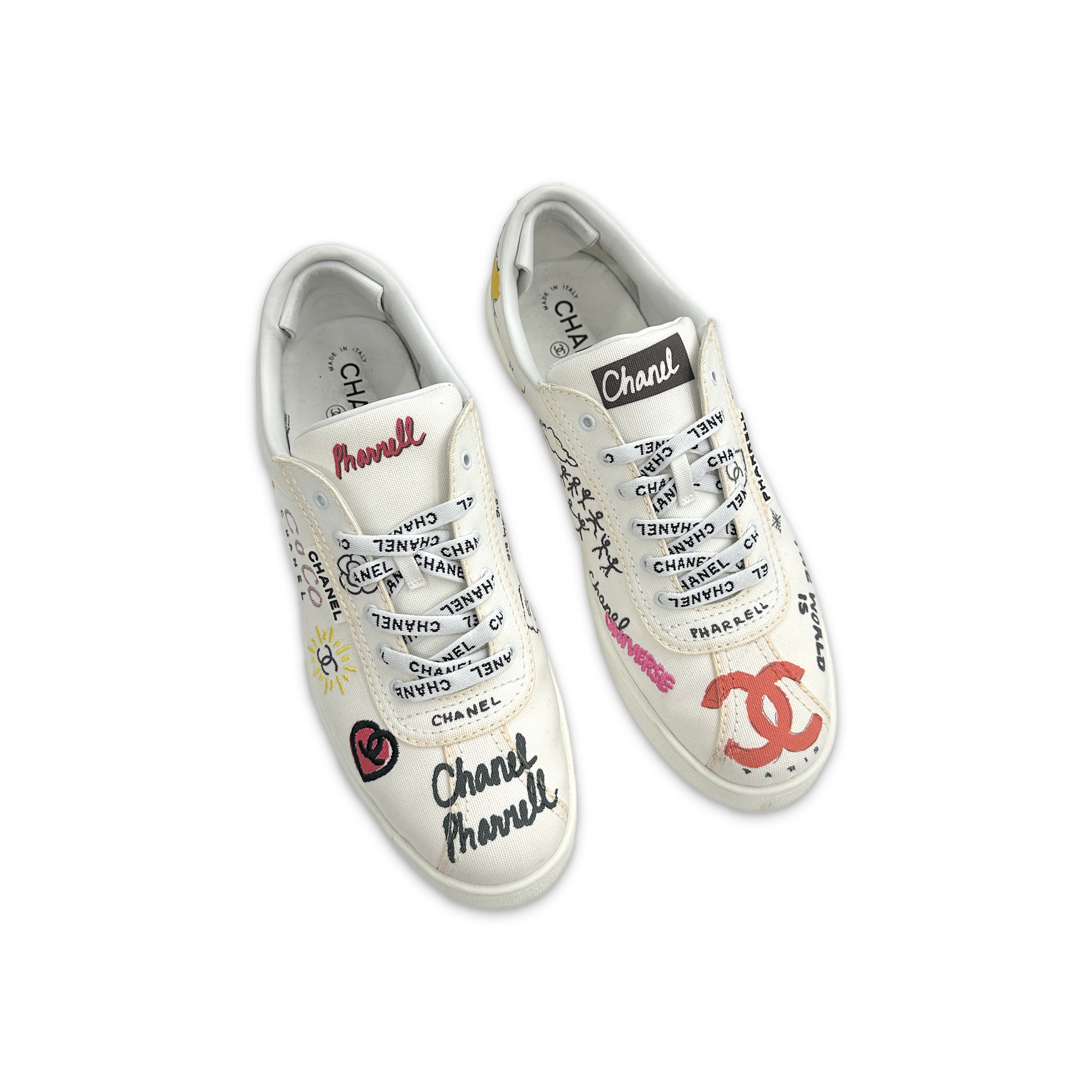 Request, Chanel Pharrell Multi Logo Canvas Sneaker