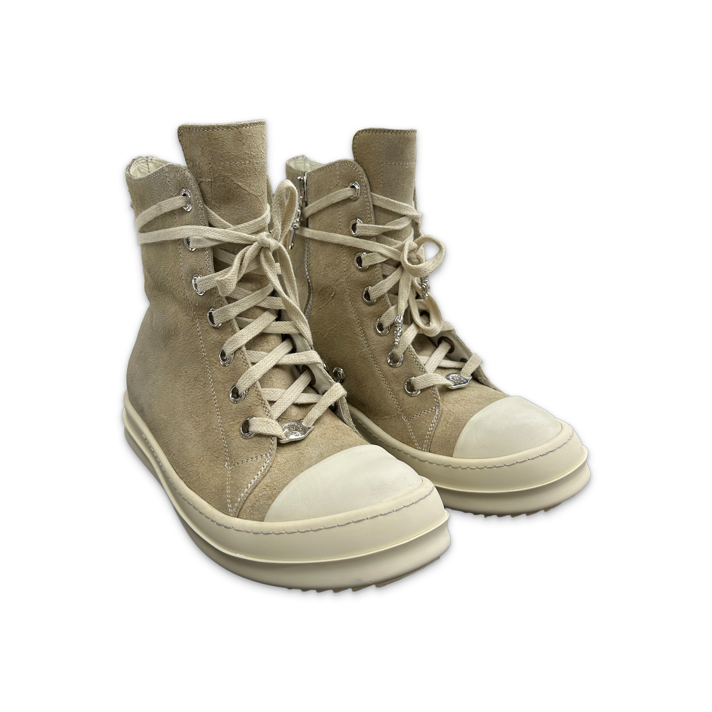 Chrome Hearts, x Rick Owens Ramone High "Biege Blistered Suede"