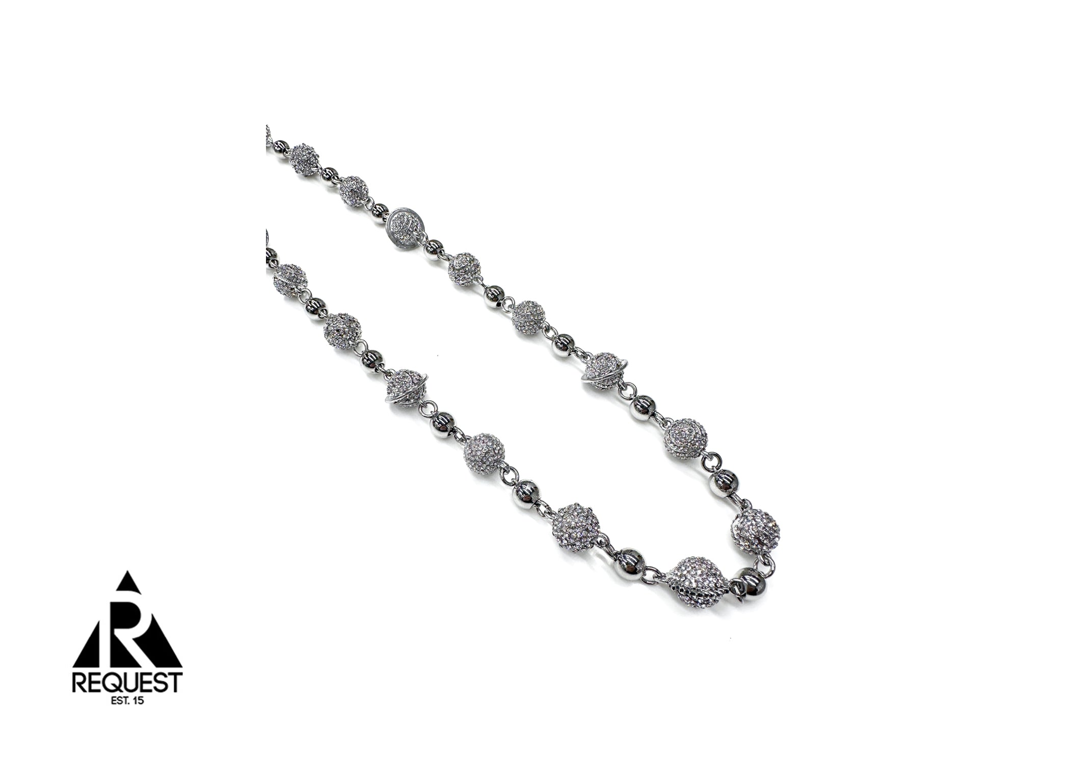 Studded Galaxy Silver Wallet Chain