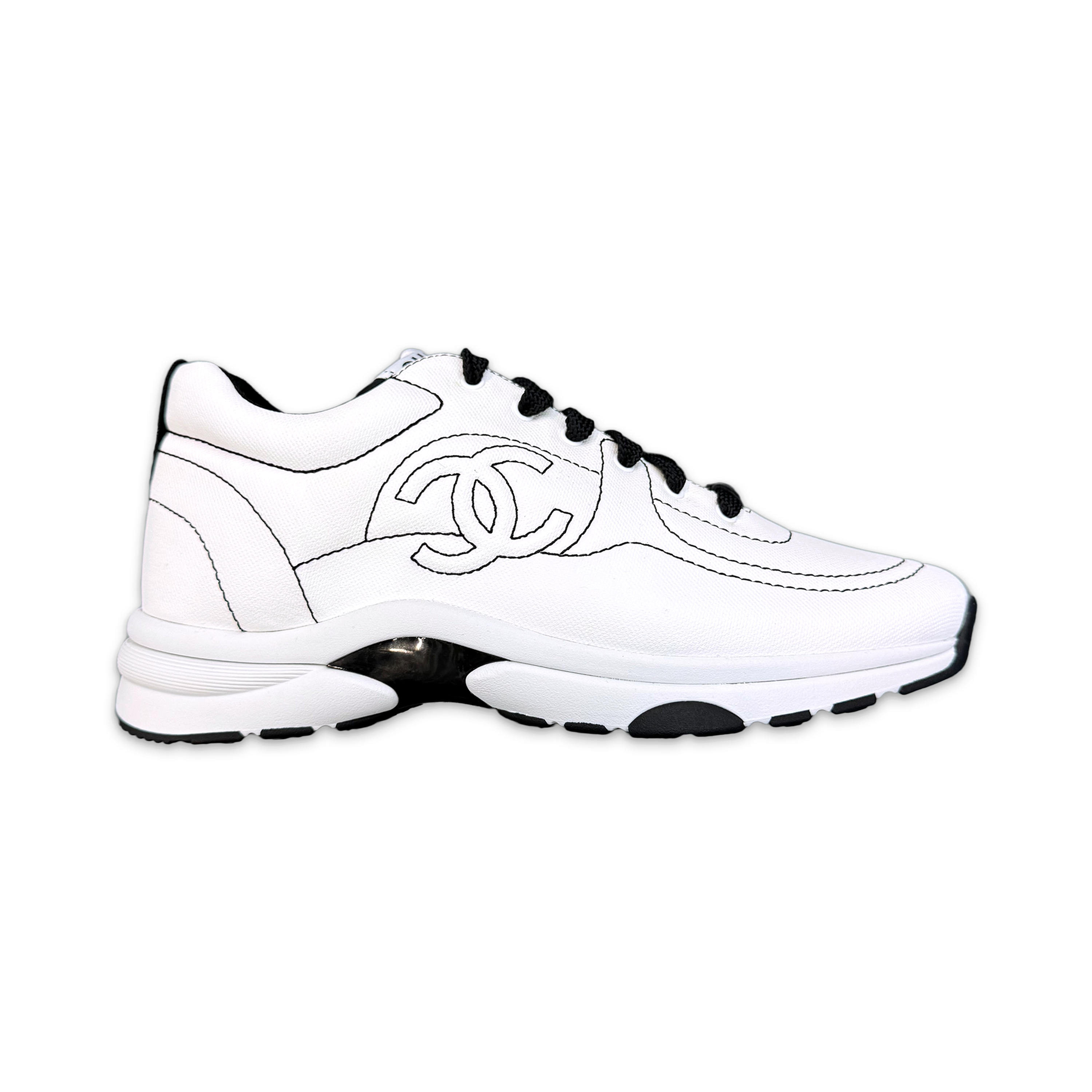Chanel, Trainer Low “White Black Canvas"