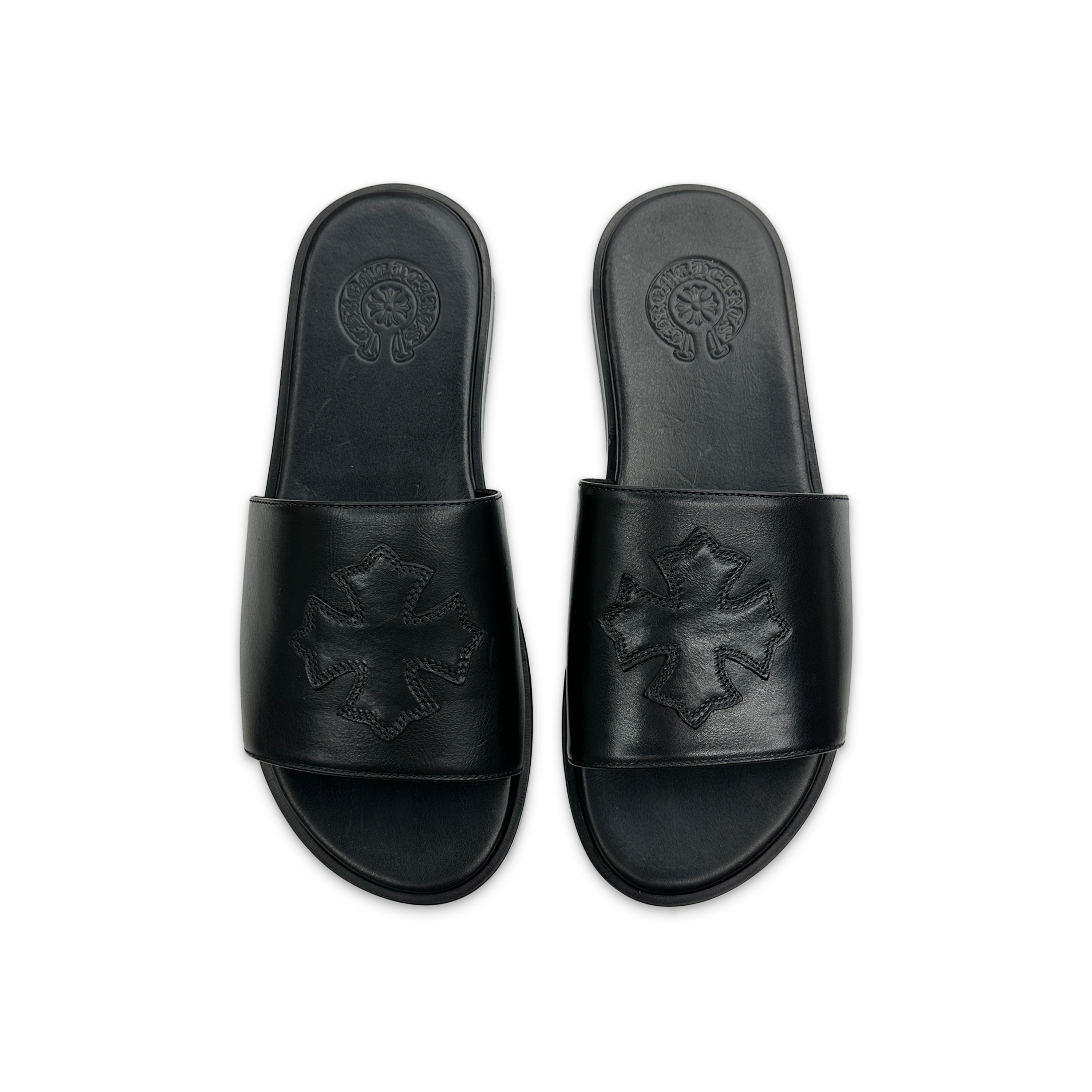 Leather Slides "Black"