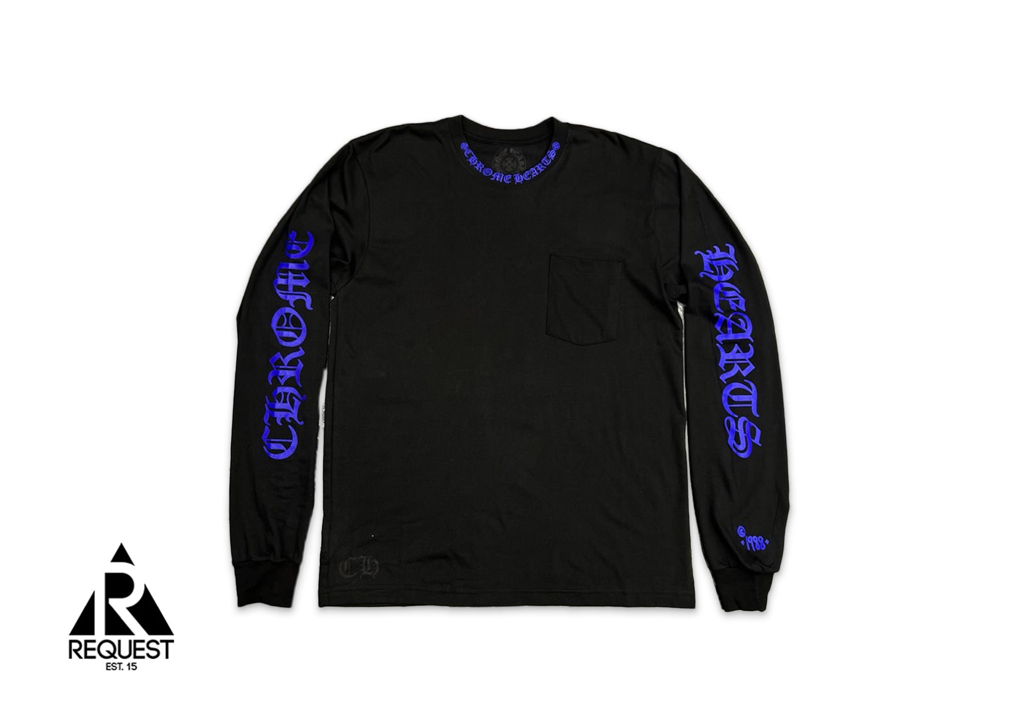 Neck Scroll L/S Tee "Black Blue"