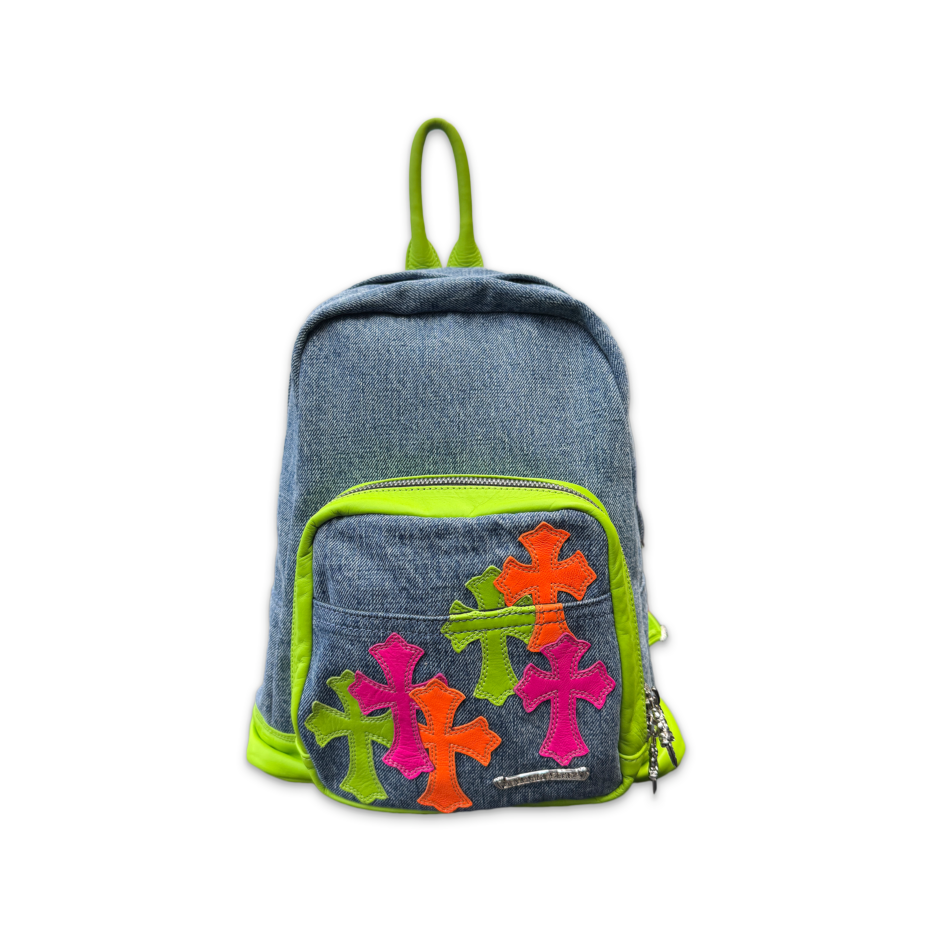 Seventh Grade Leather Cross Patch Backpack "Denim"