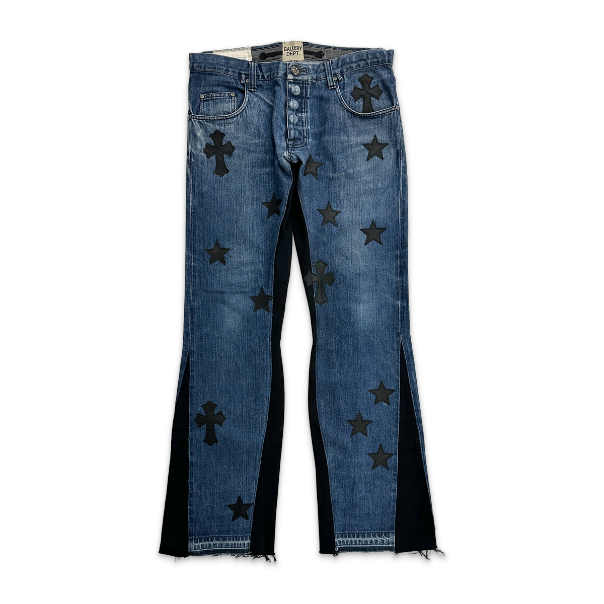 国内で当店のみ DETW - Gothic Flare Patch Denim Pants 25
