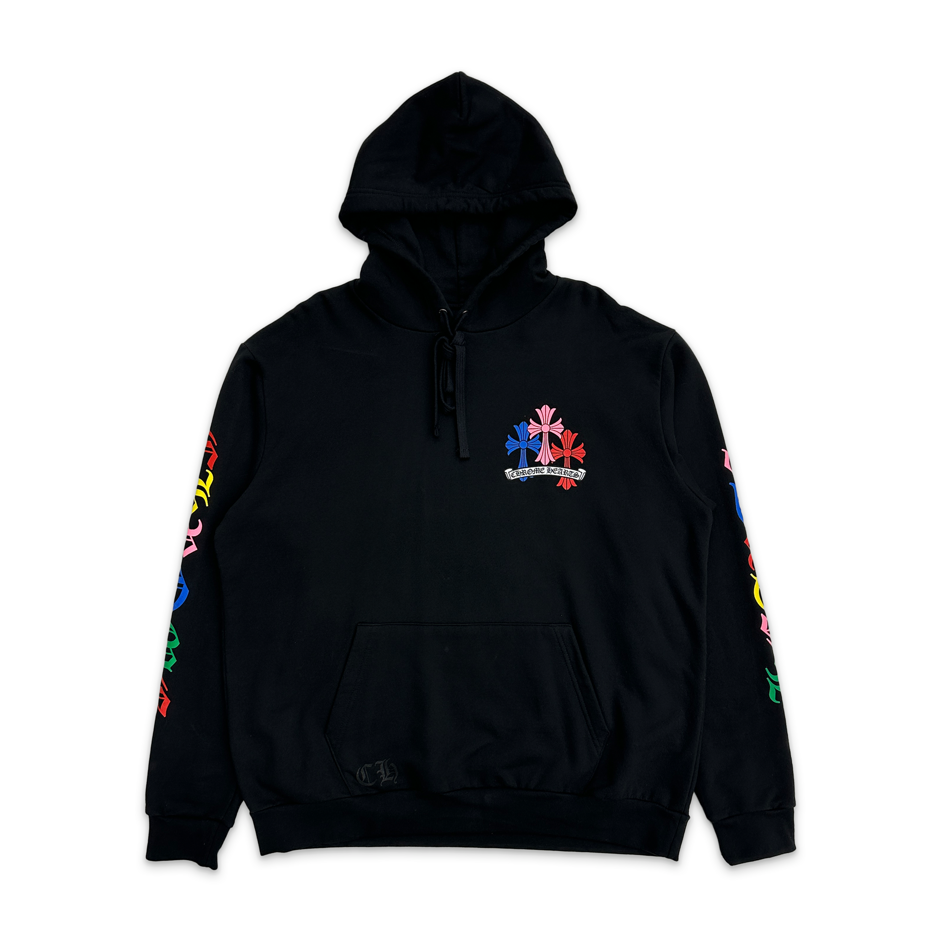 Chrome Hearts, Cemetery Cross Print Pullover Hoodie "Black Multi"