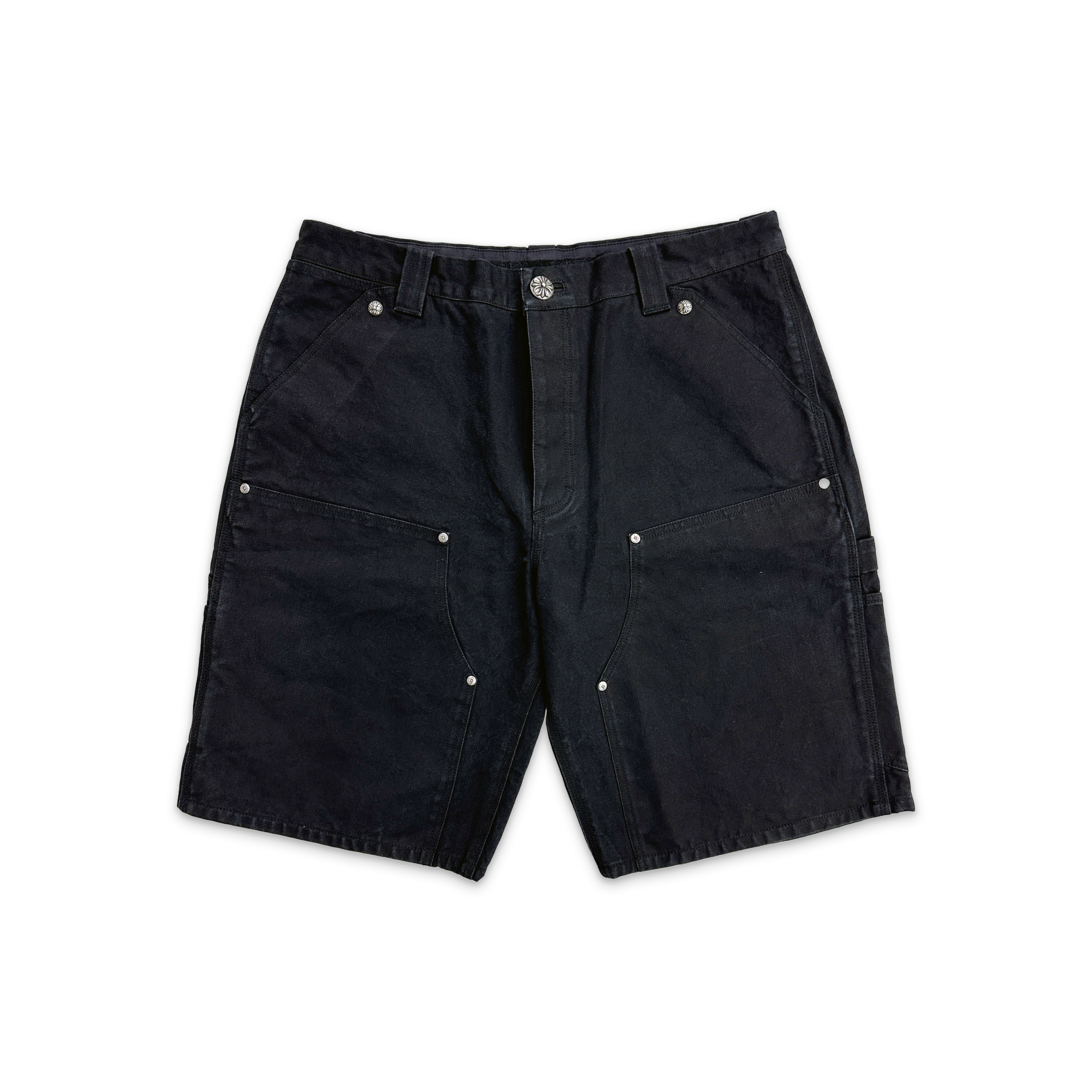 Carpenter Shorts w/ Black Crosses "Faded Black"