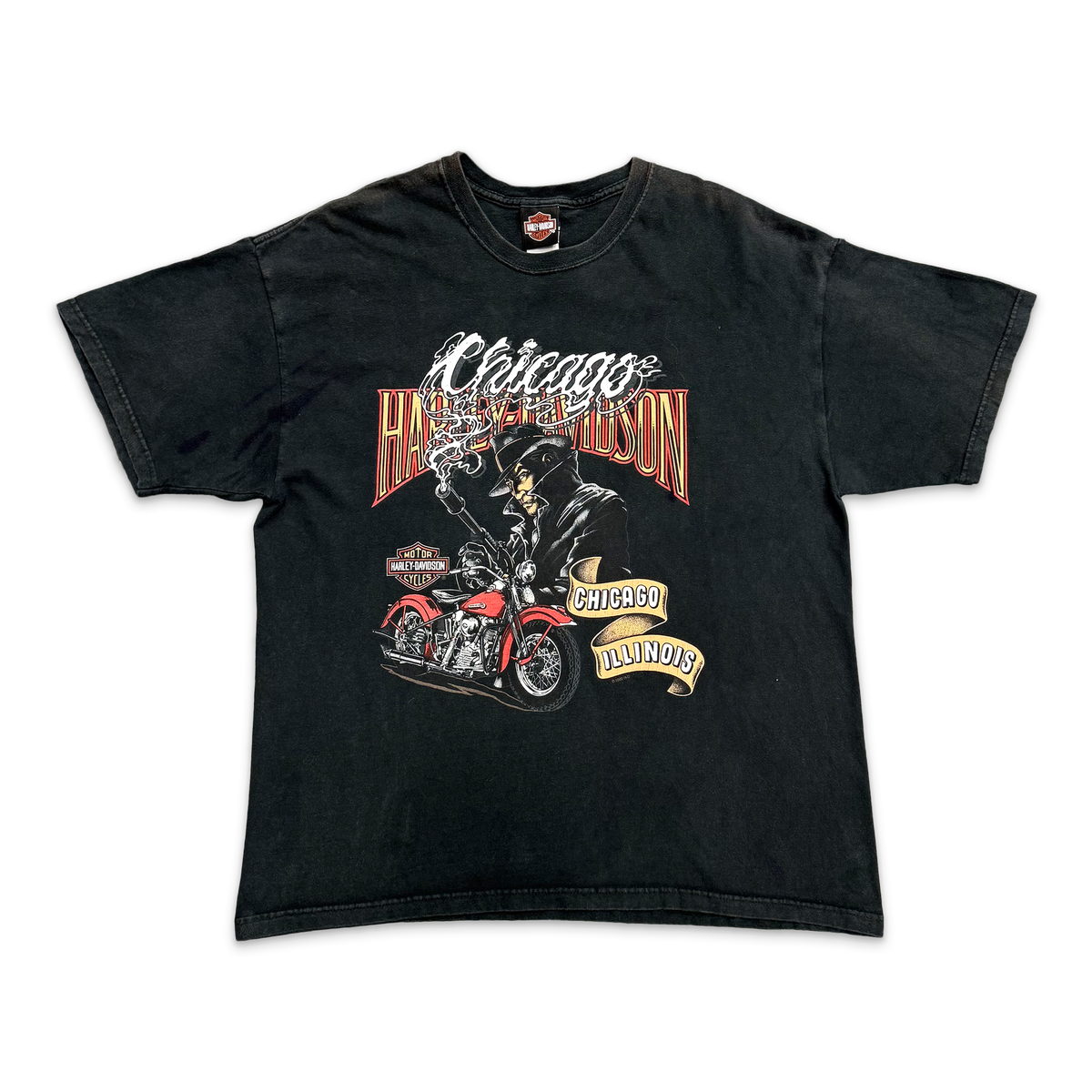 Vintage, Harley Davidson Chicago Red Tee "Black"
