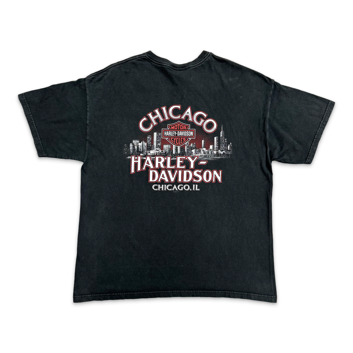 Vintage, Harley Davidson Chicago Red Tee "Black"