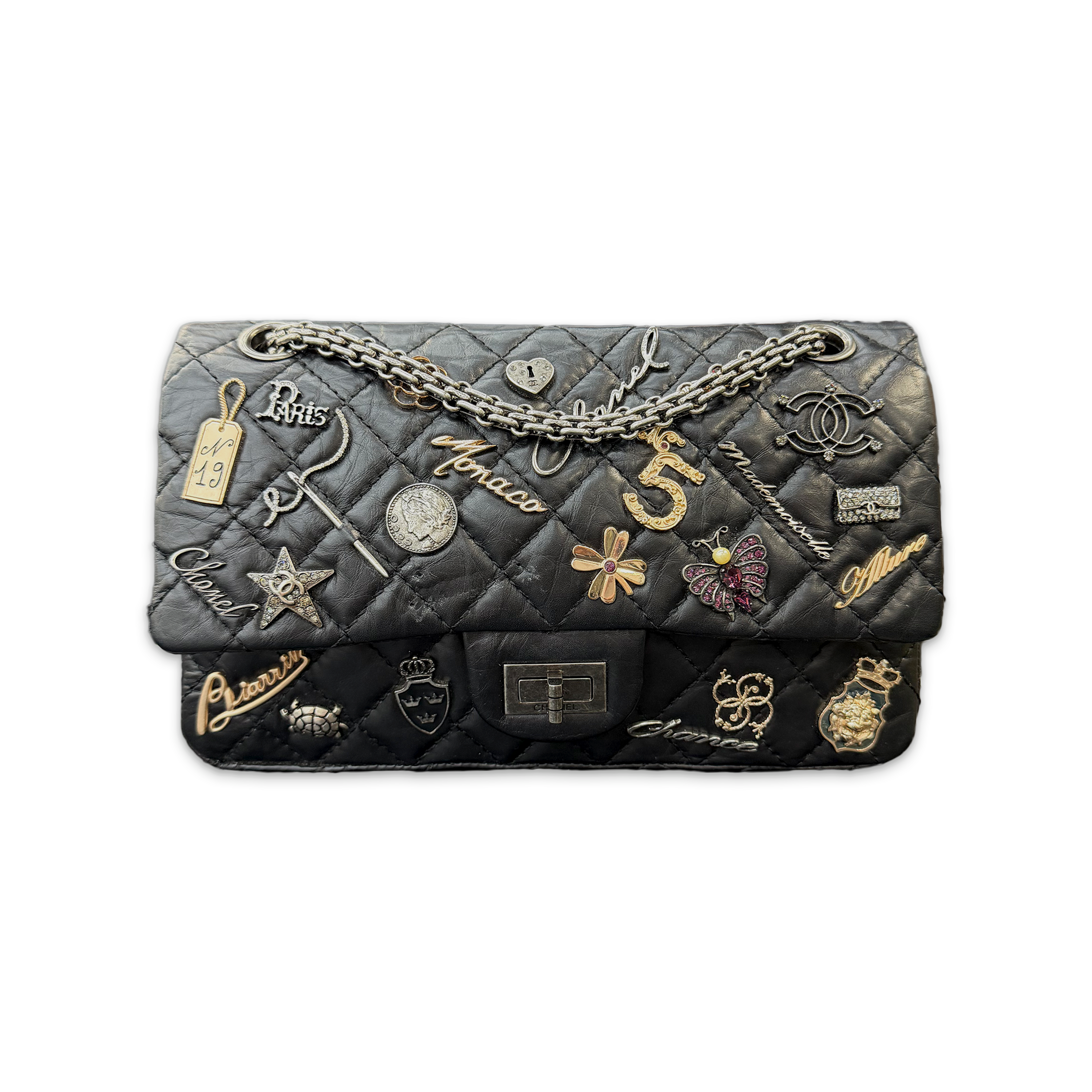 Chanel, Lucky Charms Reissue 2.55 Quilted Flap Bag "Black"