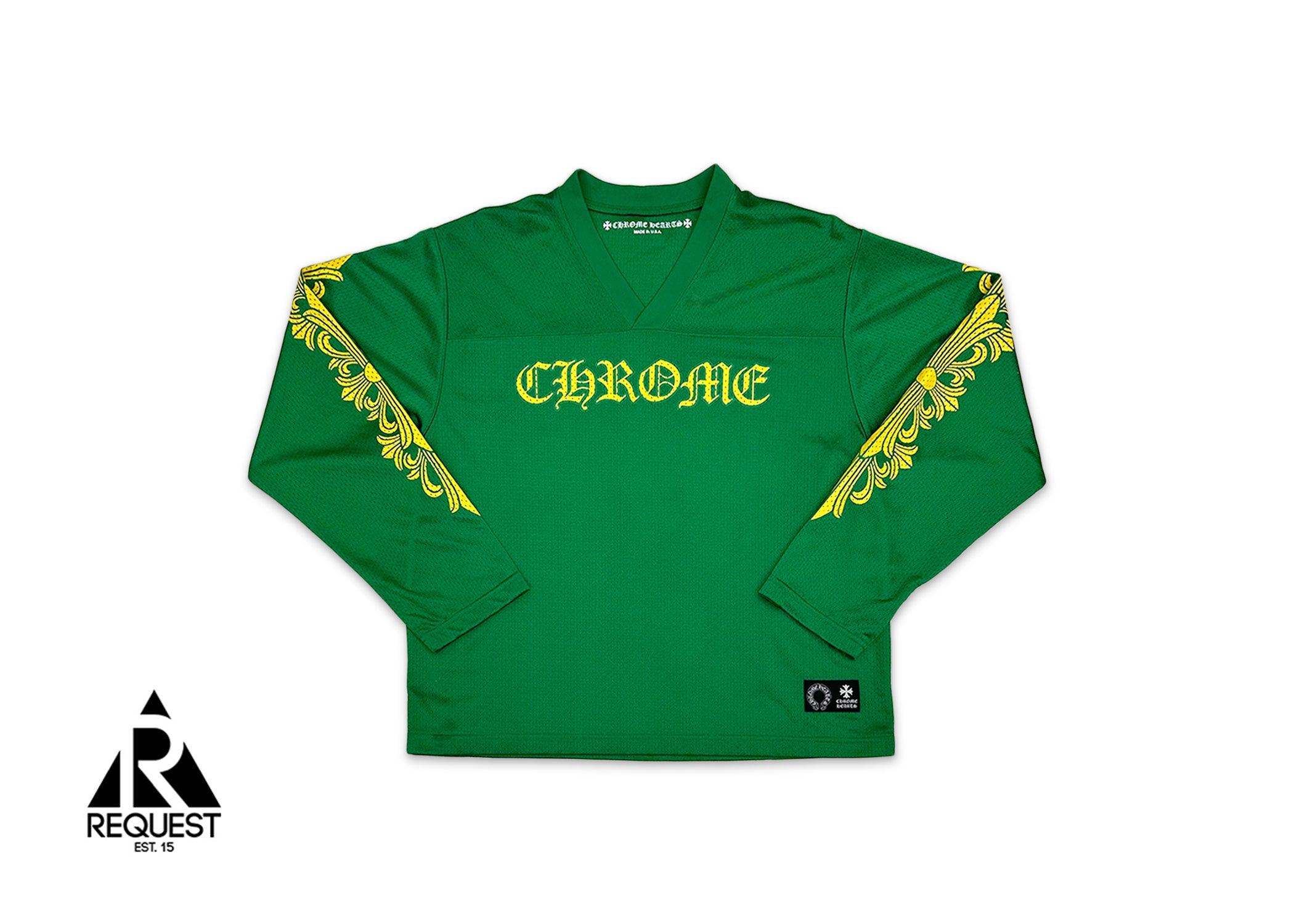 Sports Mesh Long Sleeve Warm Up Jersey “Green/Yellow”