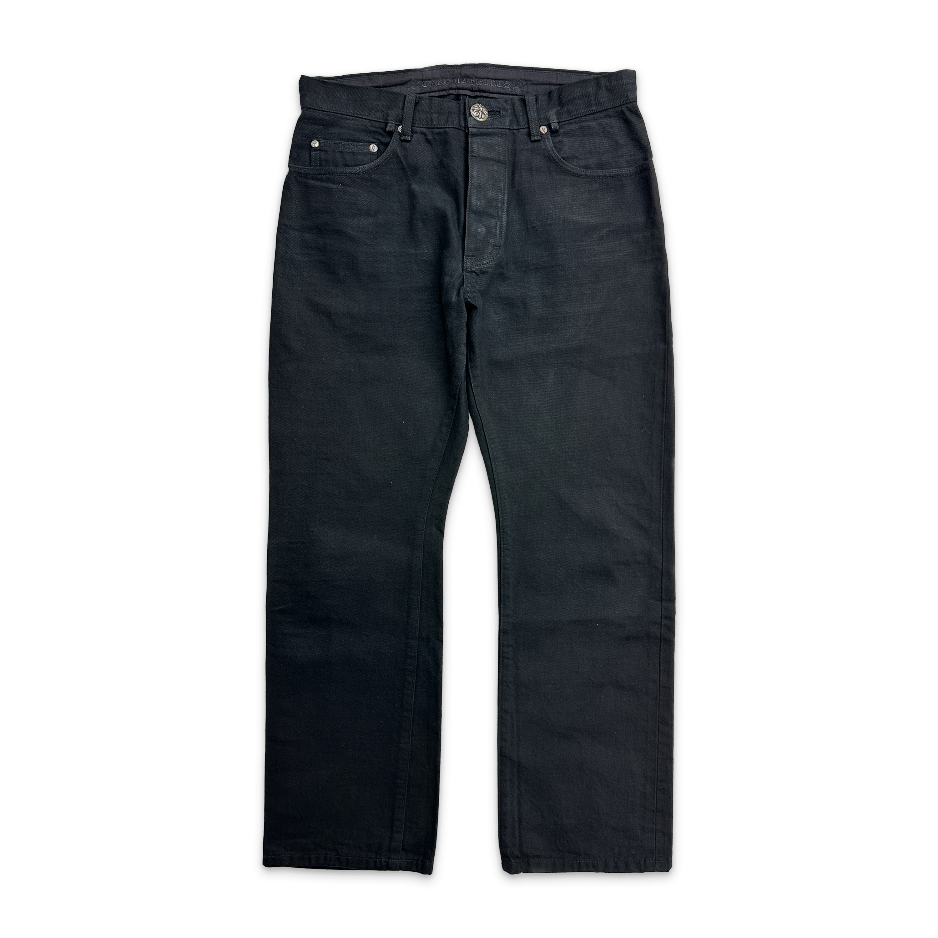 Chrome Hearts, Waxed Straight Leg Jeans "Black"