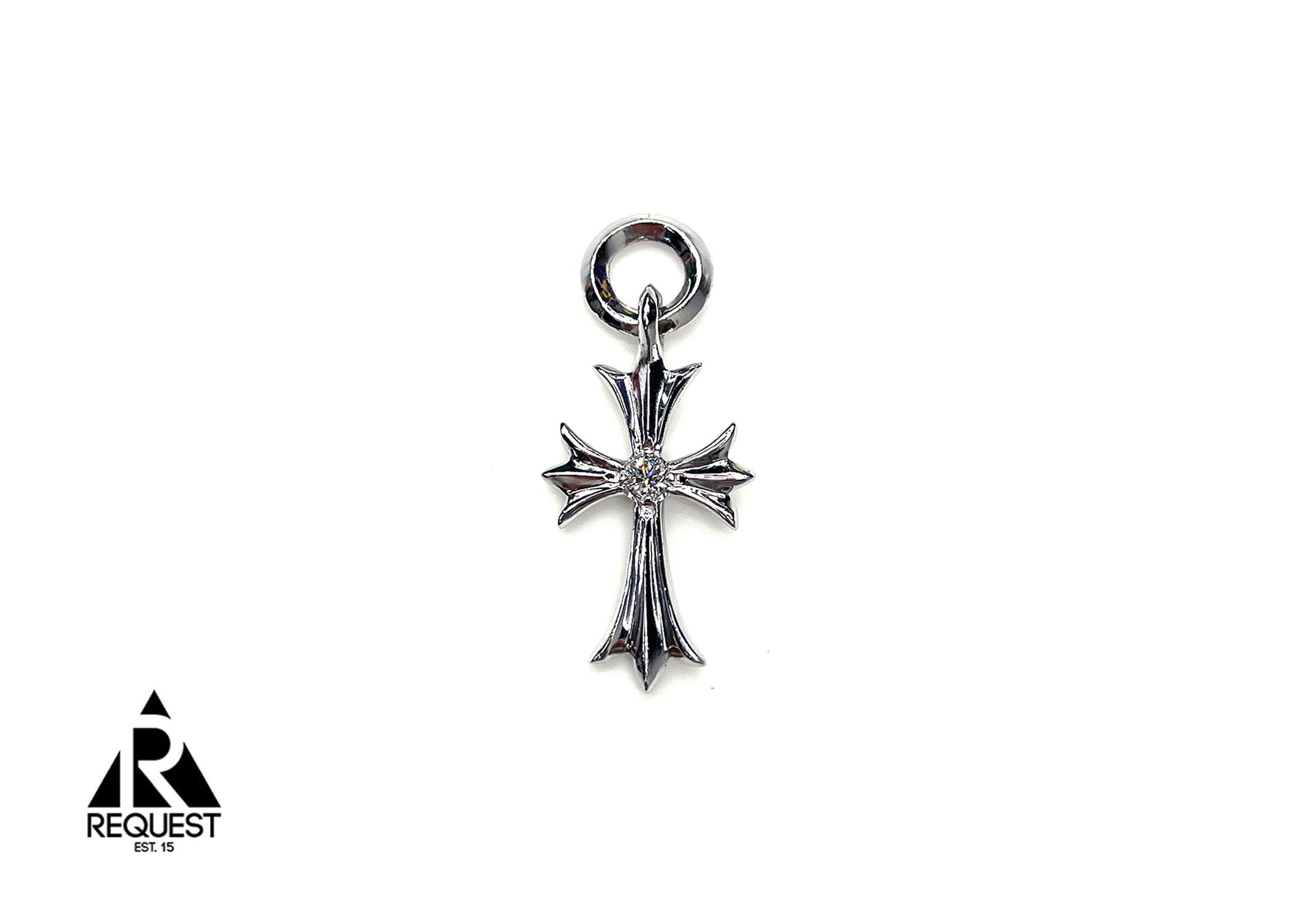 Chrome Hearts, Diamond Tiny Cross Pendant 18K White Gold