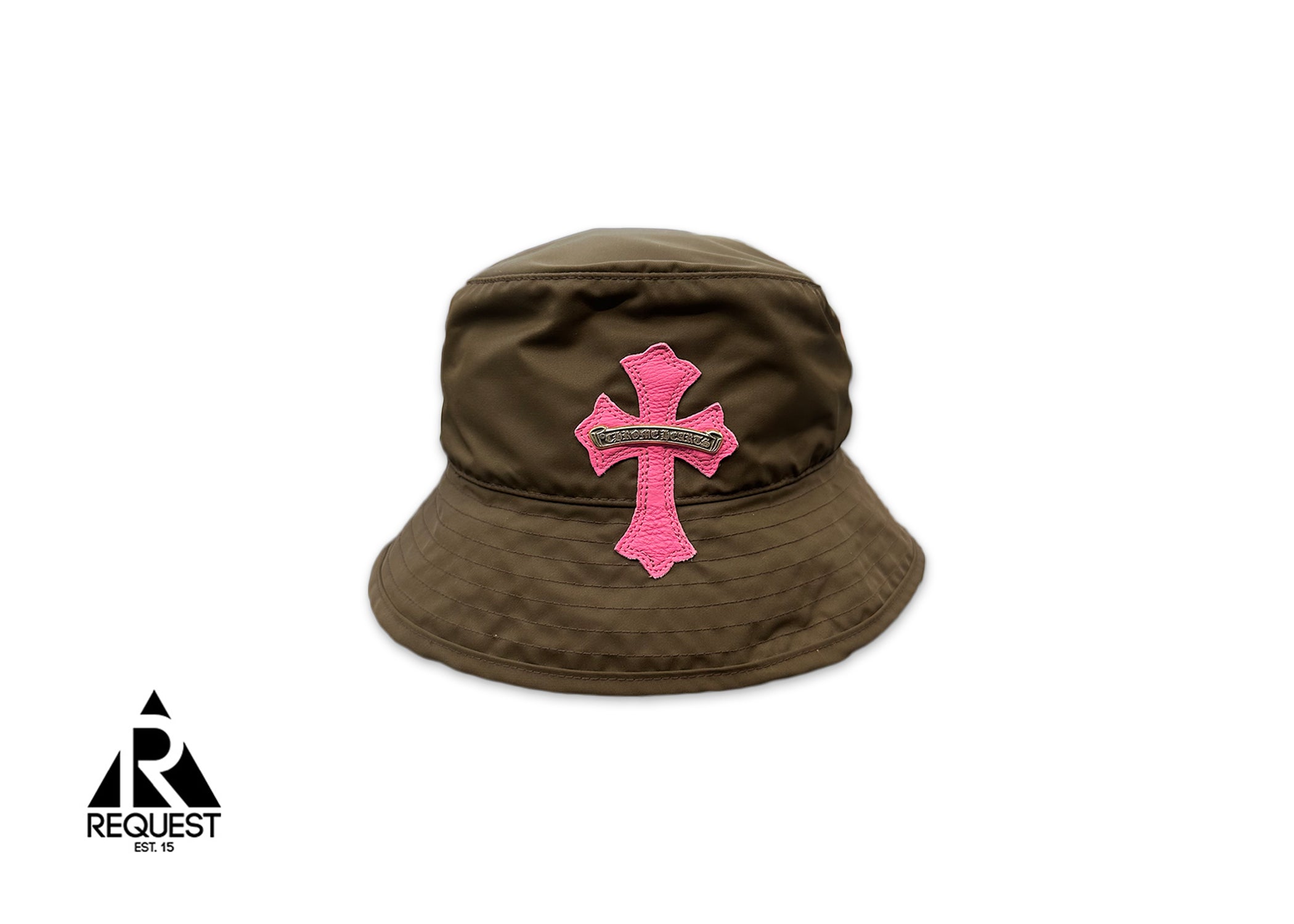 Cross Patch Nylon Bucket Hat "Brown/Pink"