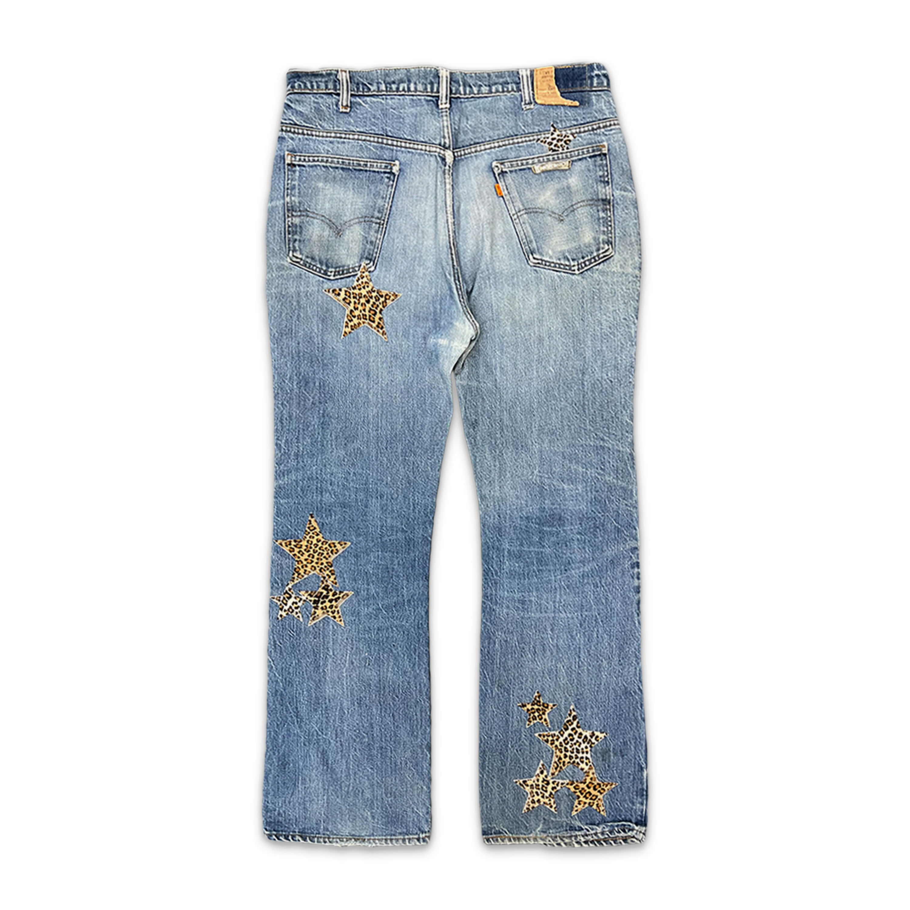 Light Wash Denim "Leopard Stars"
