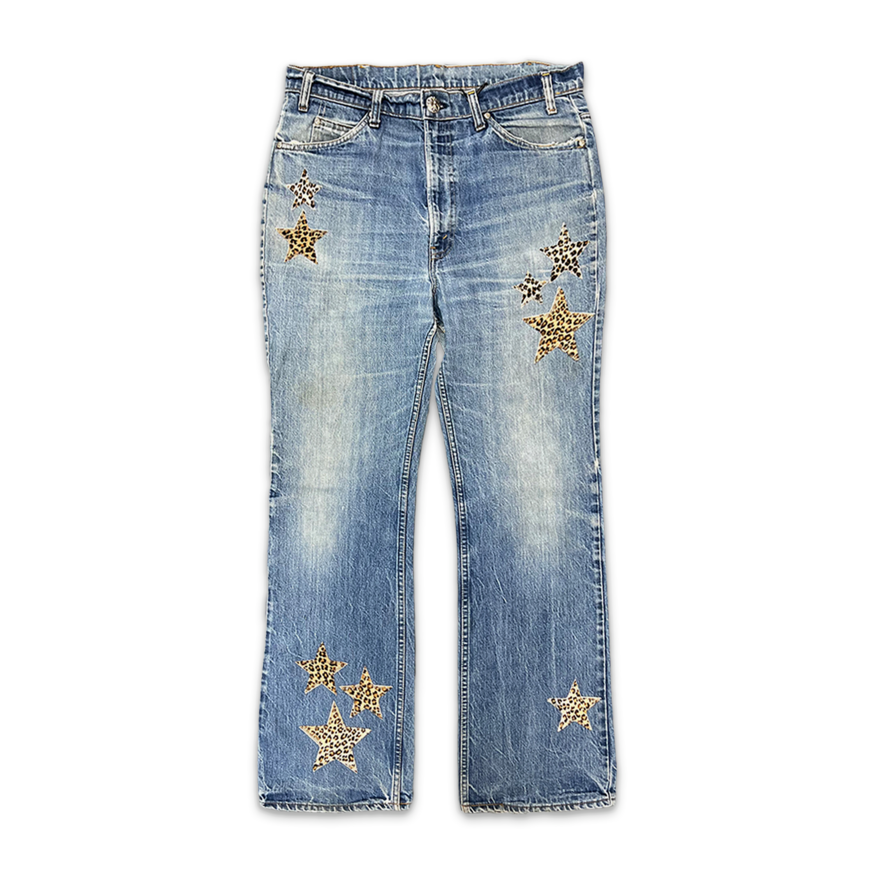 Light Wash Denim "Leopard Stars"
