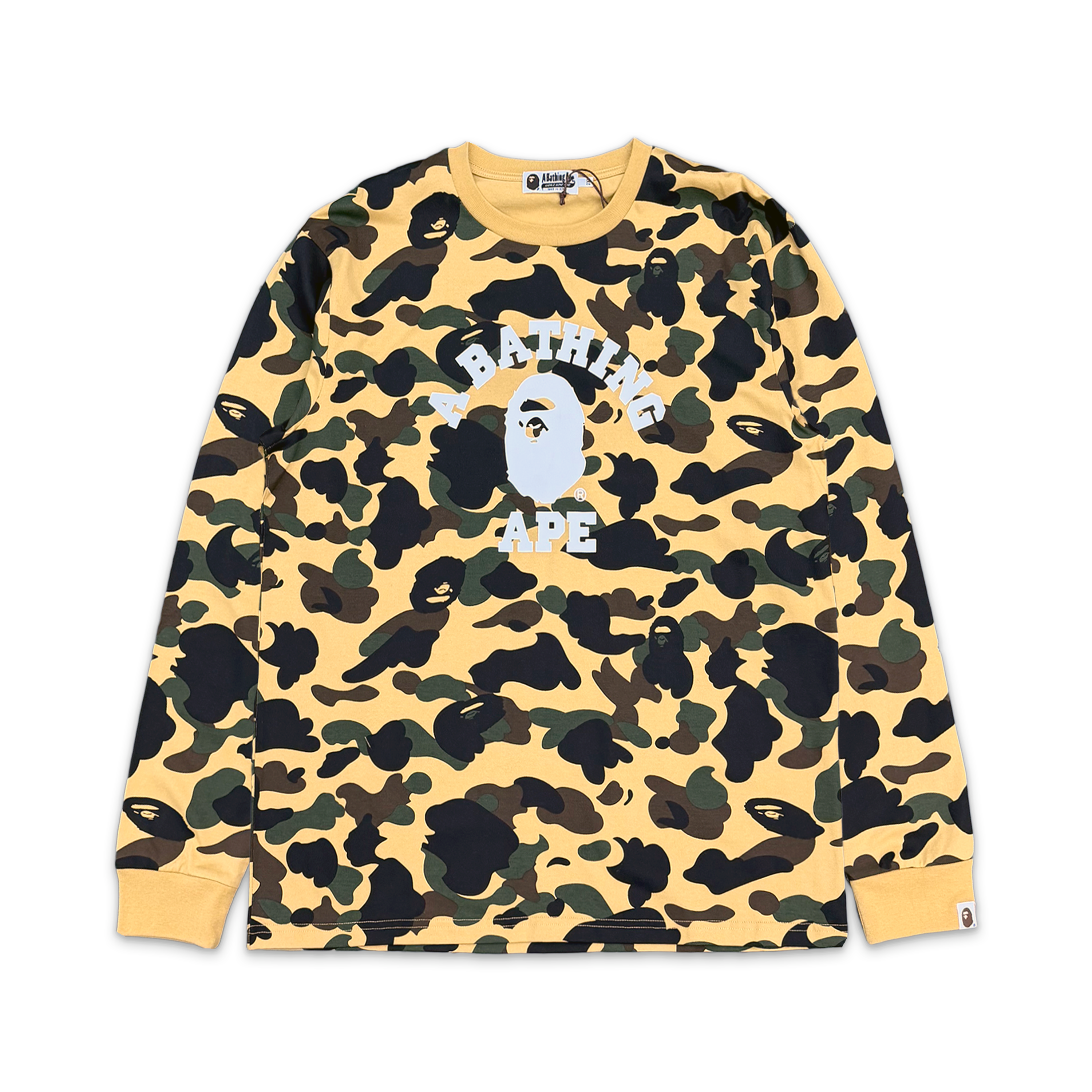 A Bathing Ape (BAPE), BAPE 1st Camo College L/S Tee “Yellow”