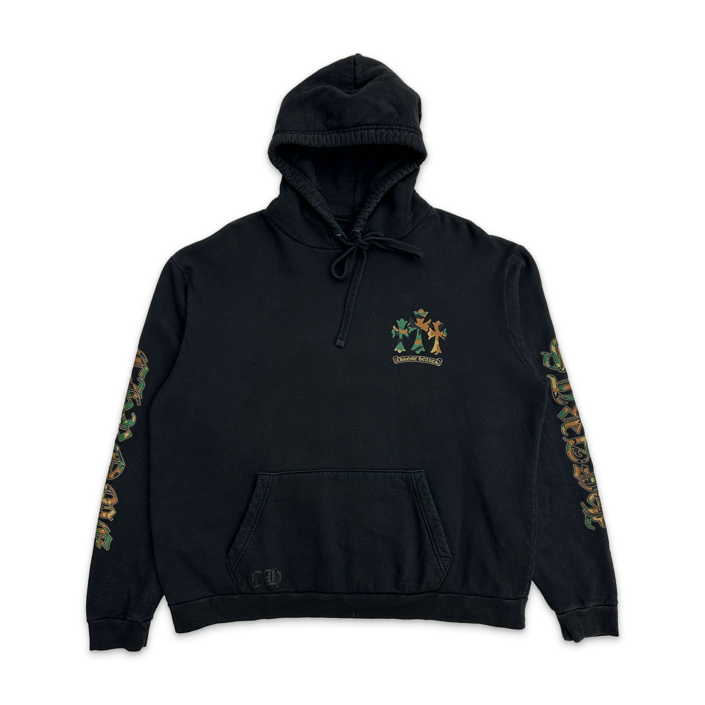 Chrome Hearts, Triple Cross Horseshoe Camo Hoodie "Black"