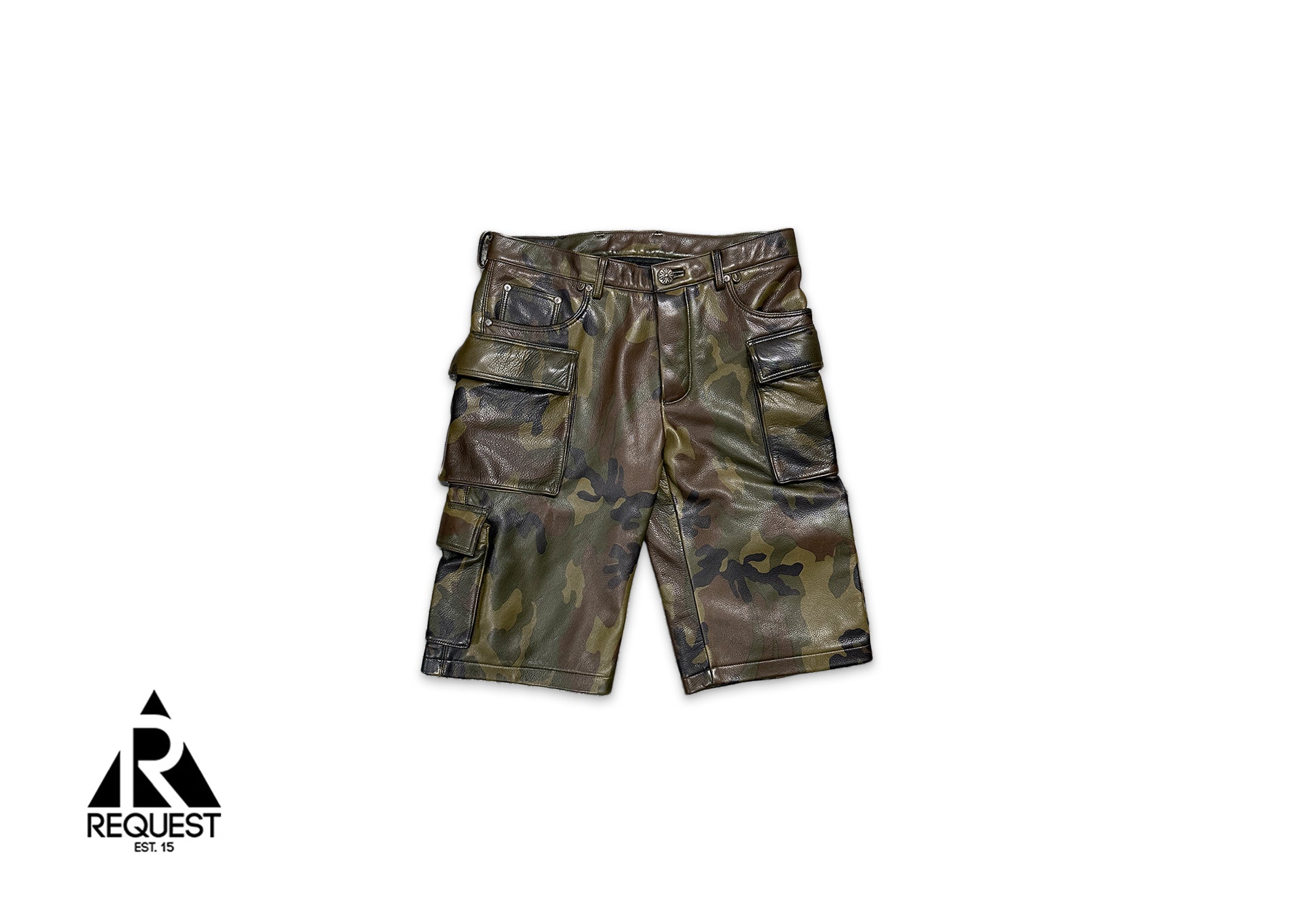 Leather Cargo Shorts "Camouflage"