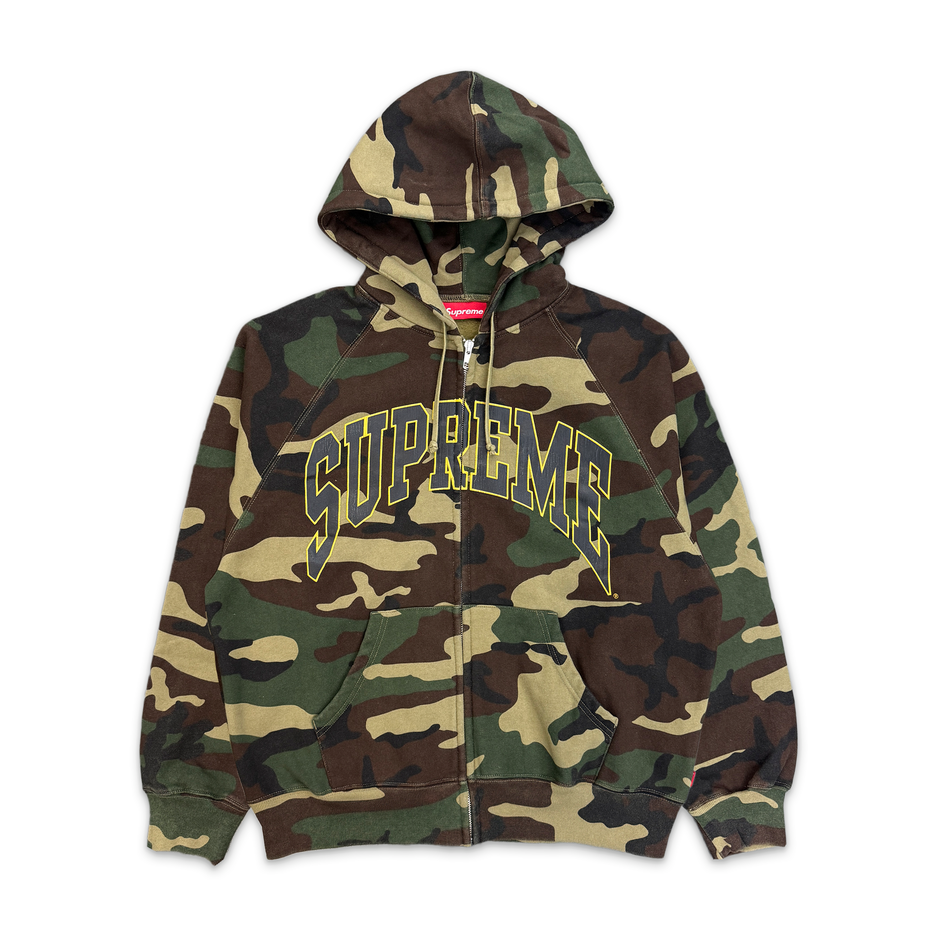 Supreme, Cracked Raglan Zip Up Hoodie "Woodland Camo" (SS26)