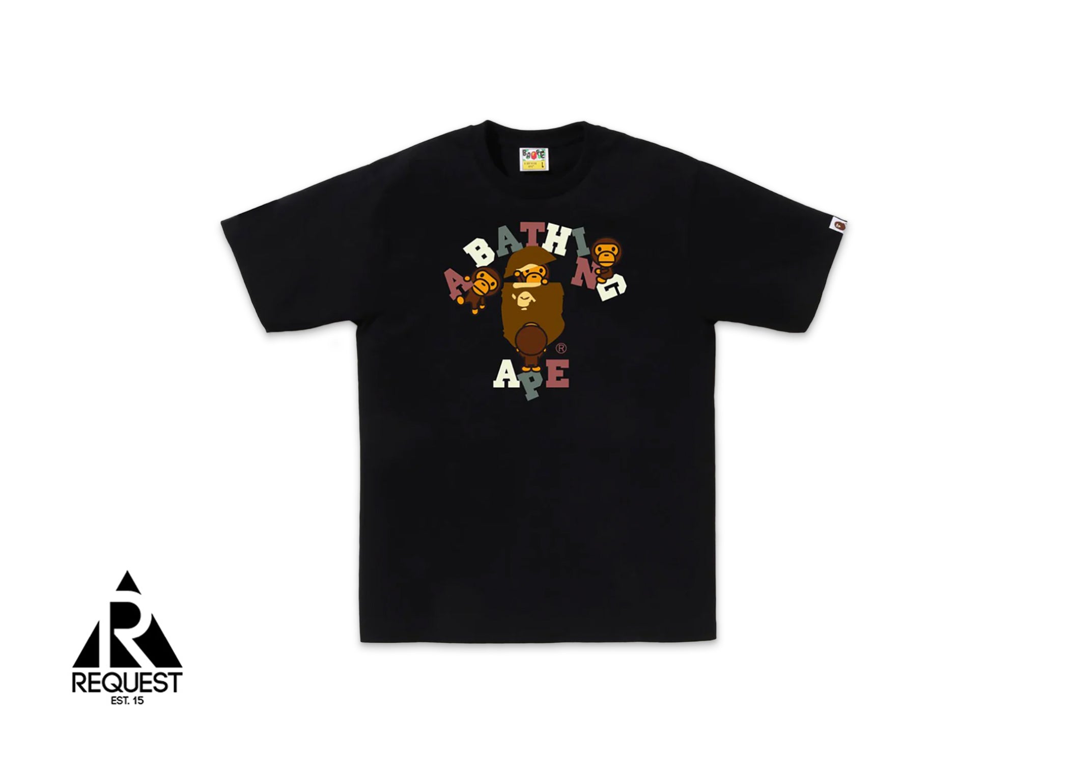 A Bathing Ape Colors College Milo Tee "Black"