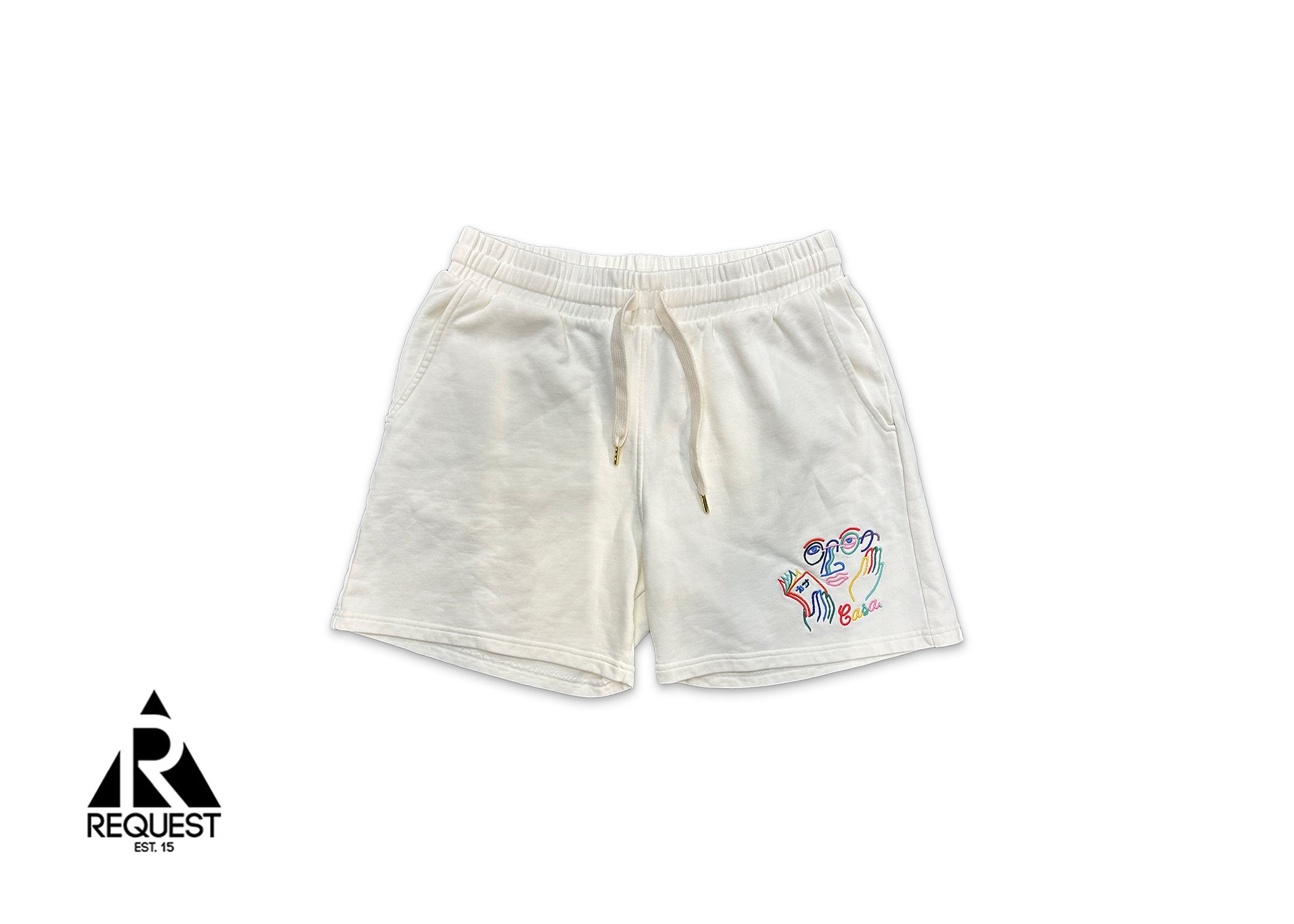 Casablanca Embroidered Track Shorts "Cream"