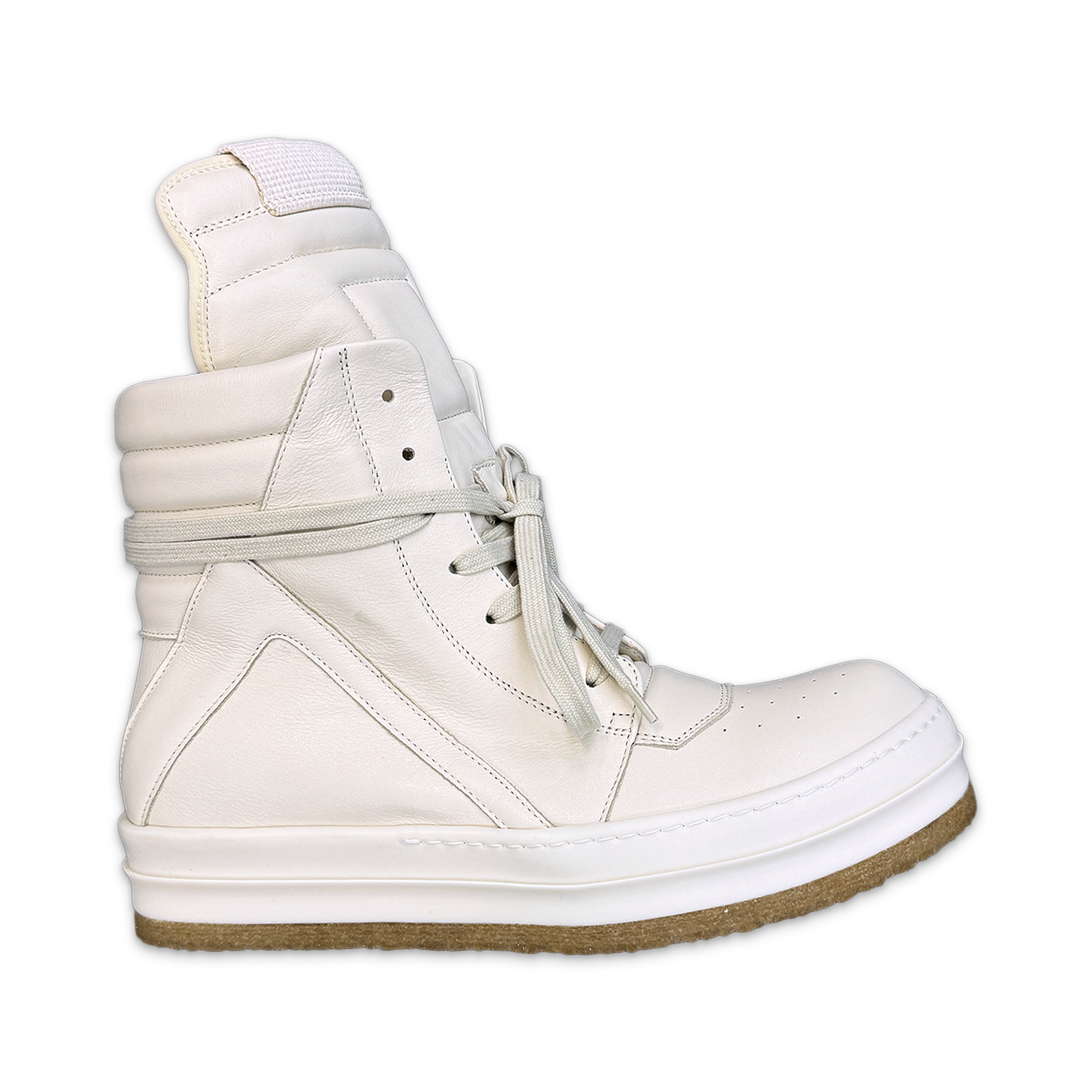 Rick Owens, Concordians Creep Geobasket Leather Lace High  "Milk/Milk