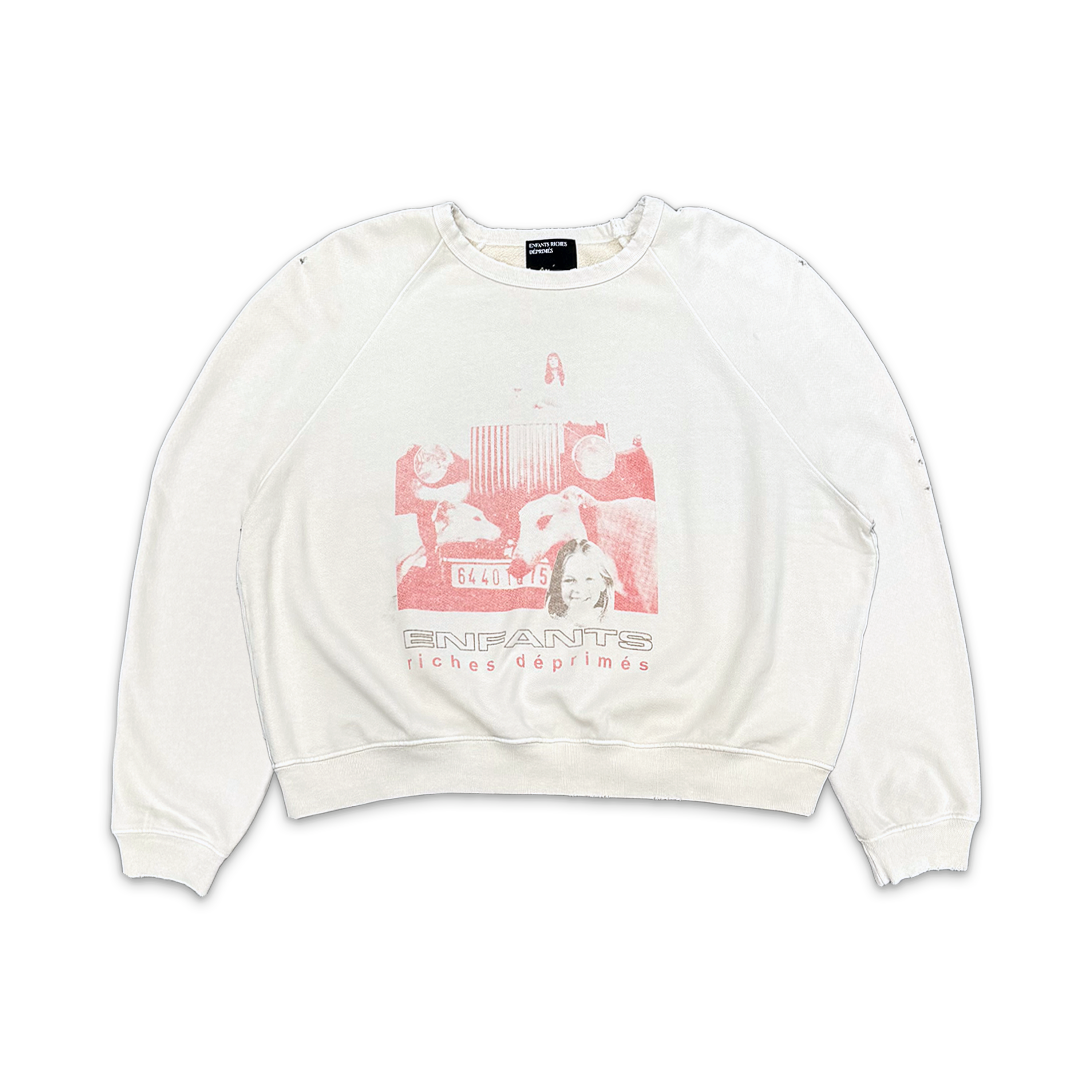 Enfants Riches Déprimes, Incandescent Distressed Sweatshirt "White"