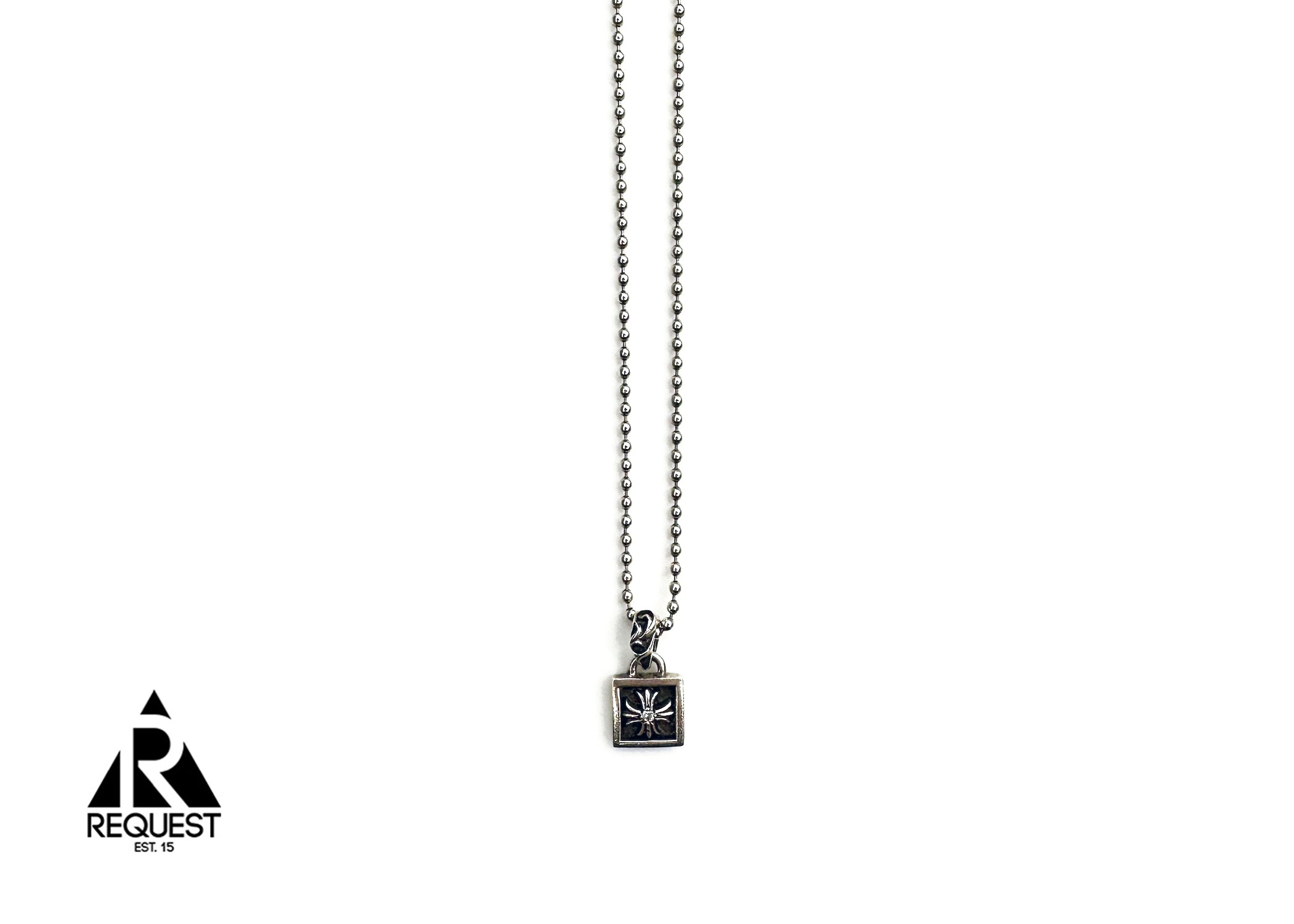 Chrome Hearts CH Plus Diamond Pendant With Ball Chain Necklace