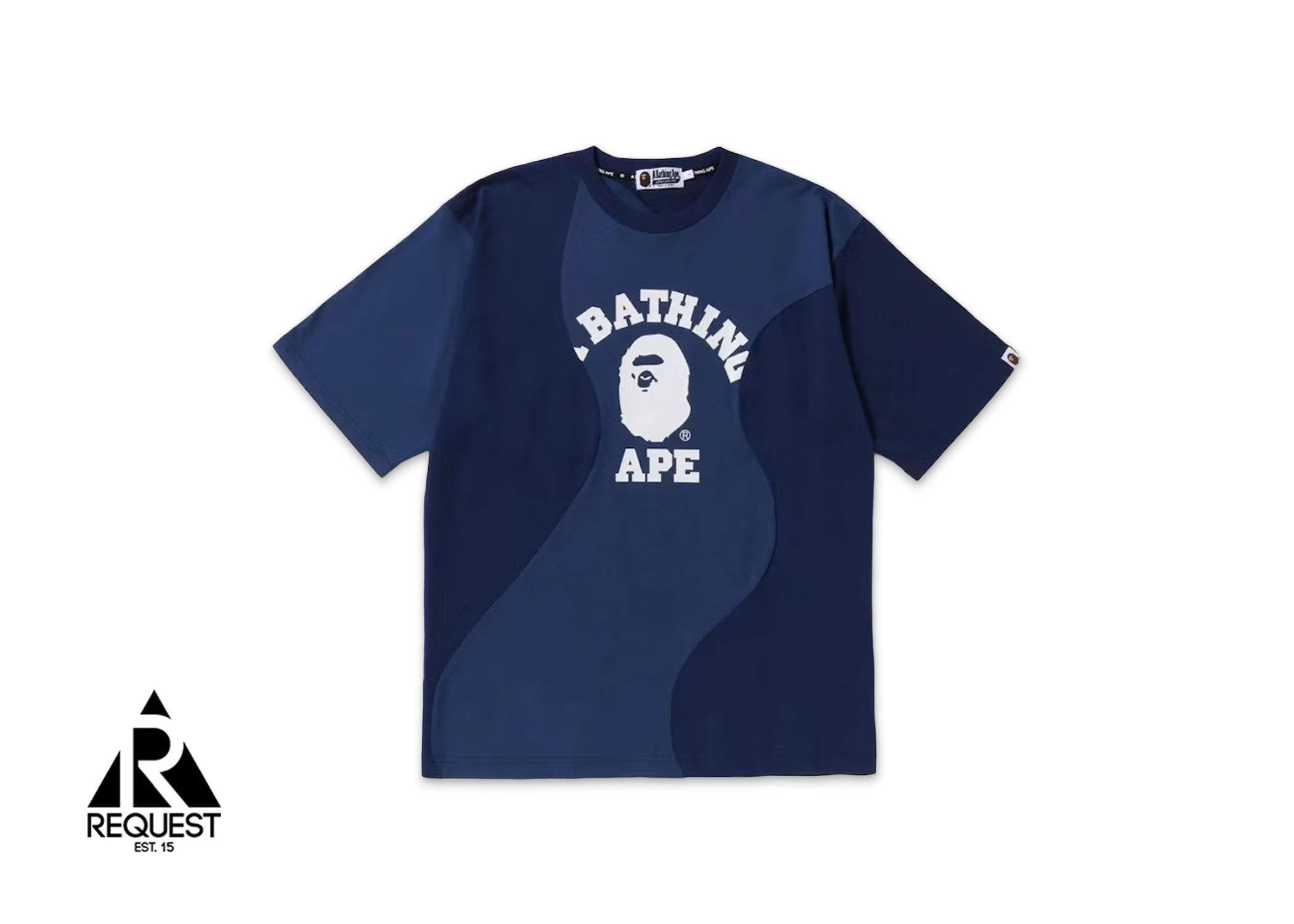 A Bathing Ape BAPE Cutting College Relaxed Fit Tee "Navy"