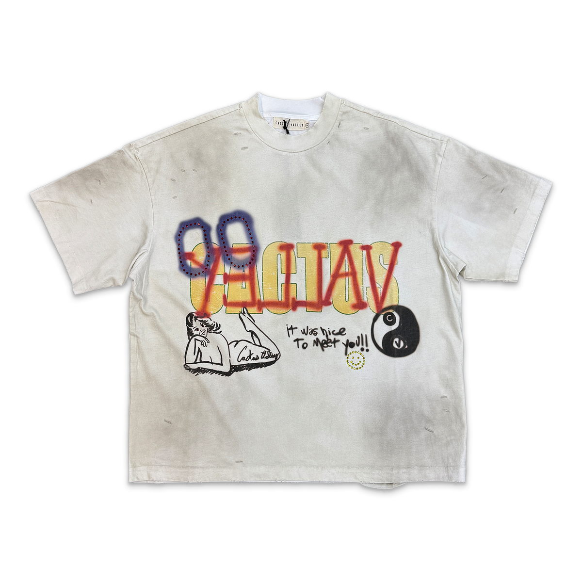 Cactus Graffiti Tee "White"