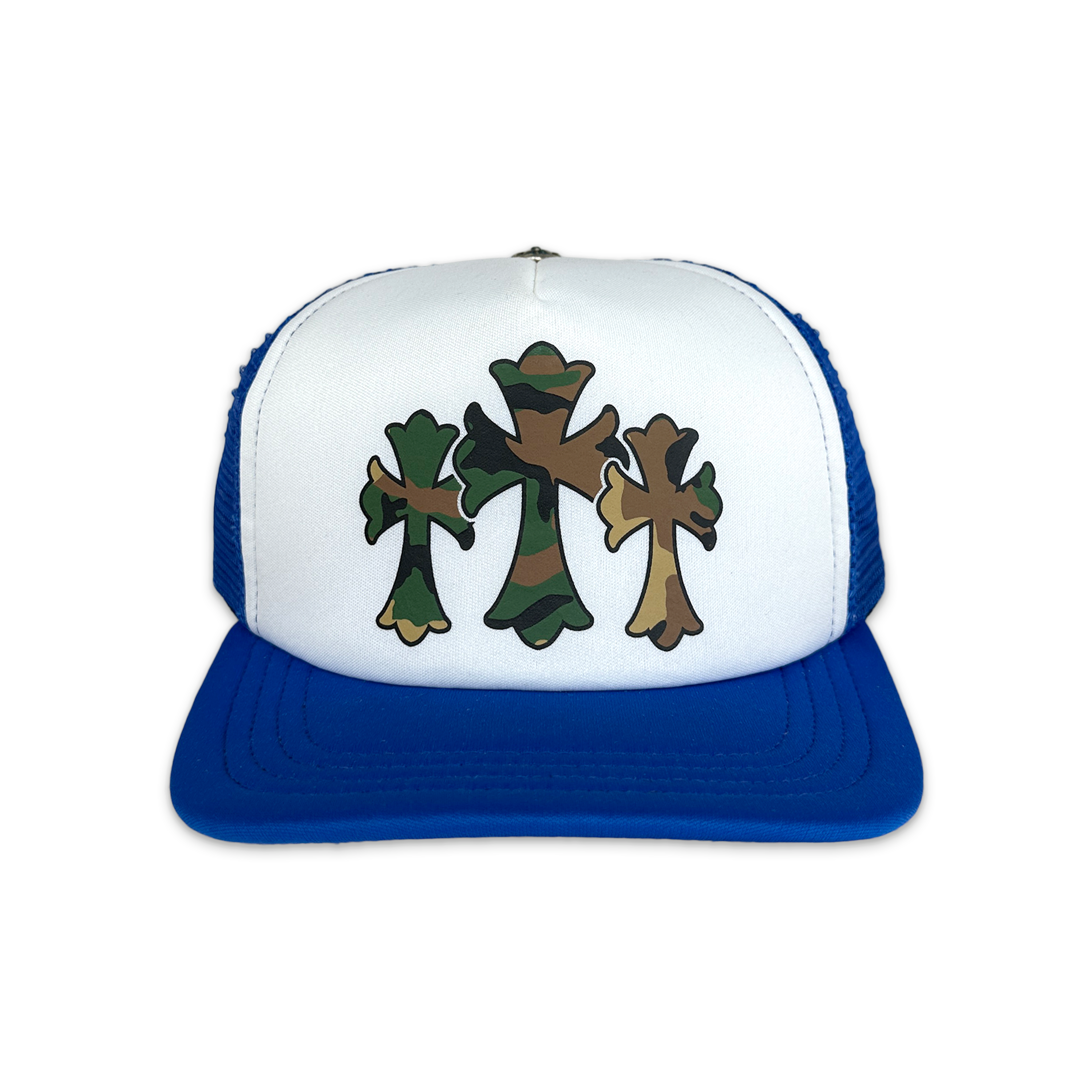 Chrome Hearts, Camo Triple Cross Trucker Hat "Blue"