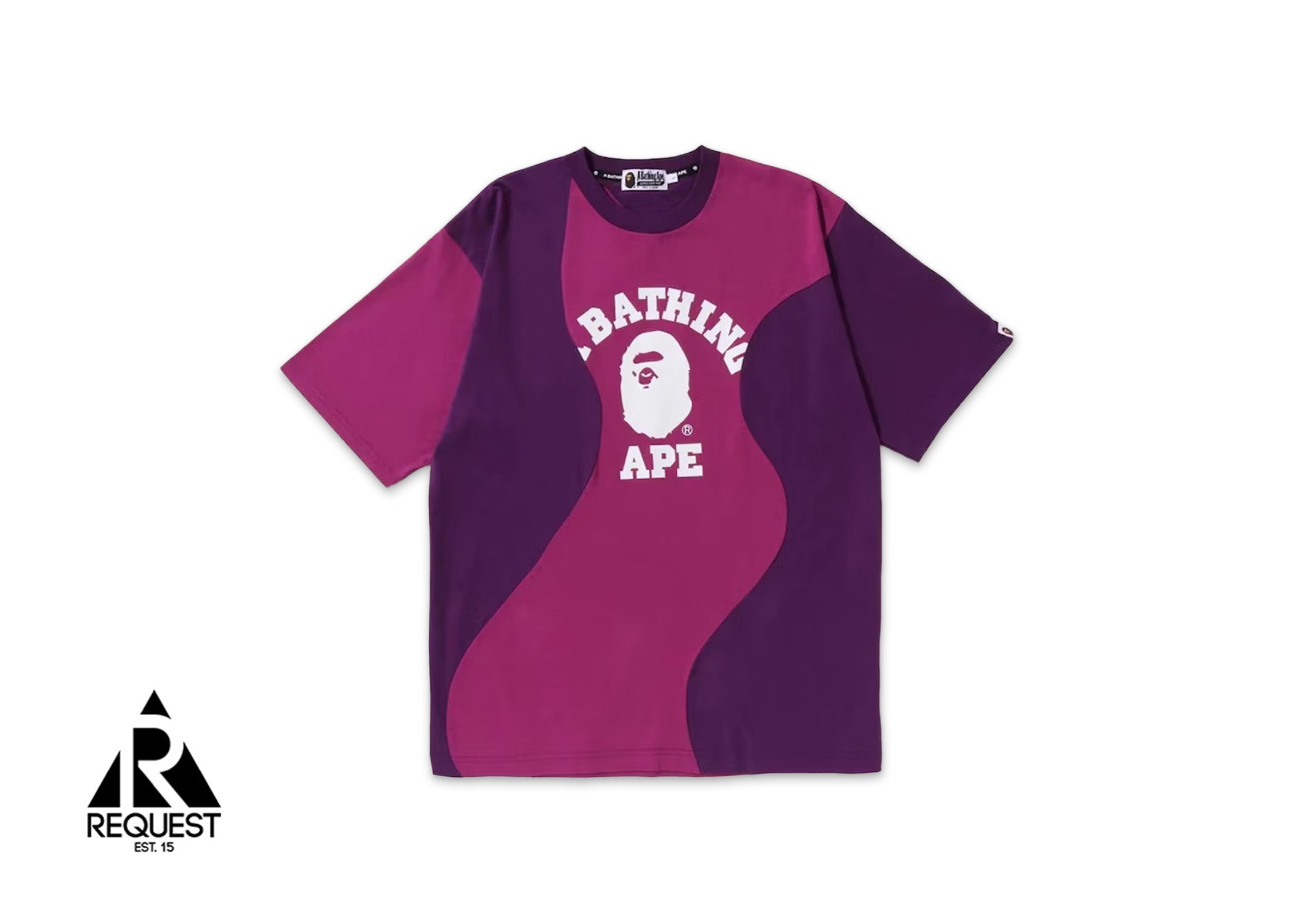 A Bathing Ape BAPE Cutting College Relaxed Fit Tee "Purple"