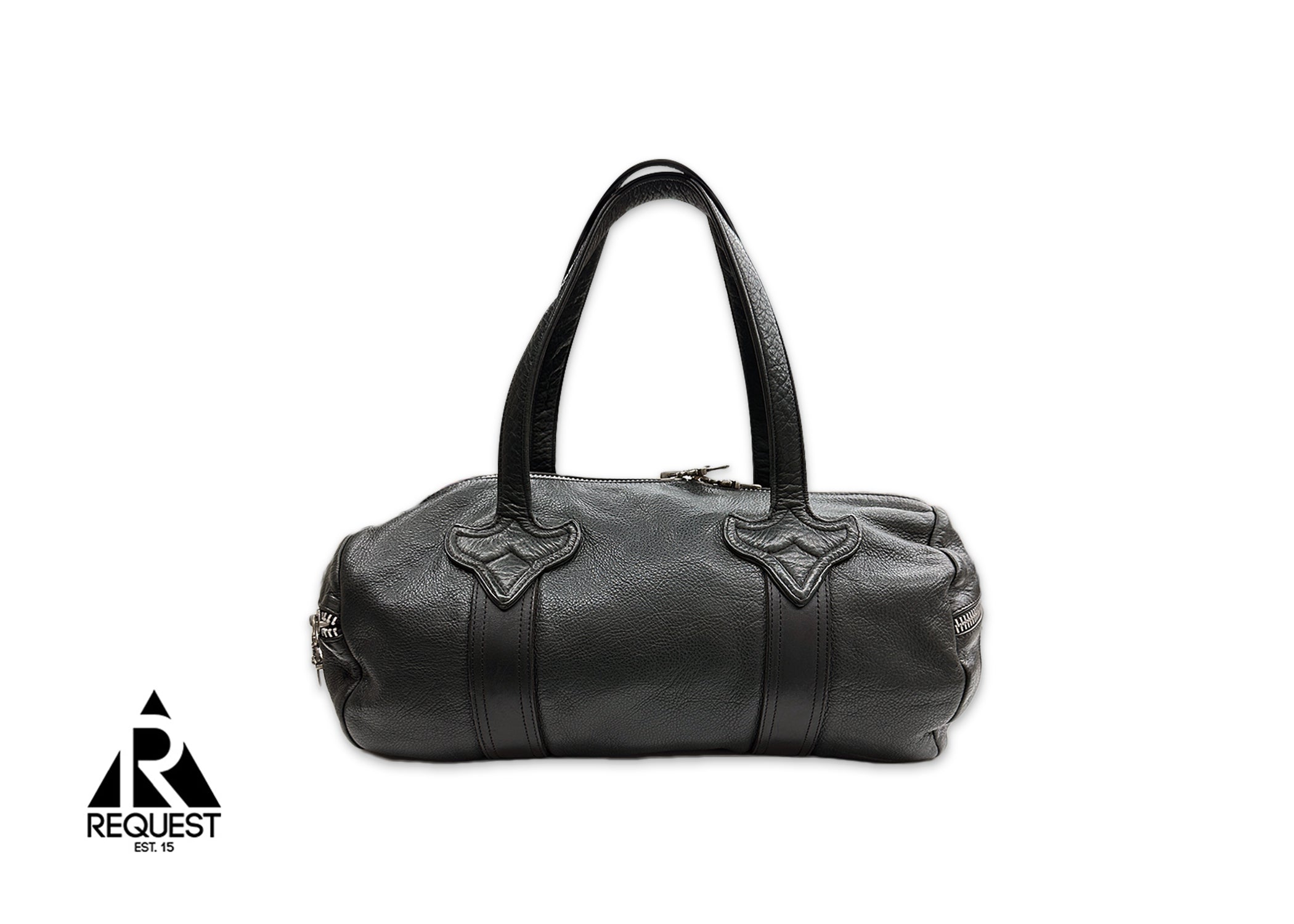 Tiny Leather Duffle Bag "Black"