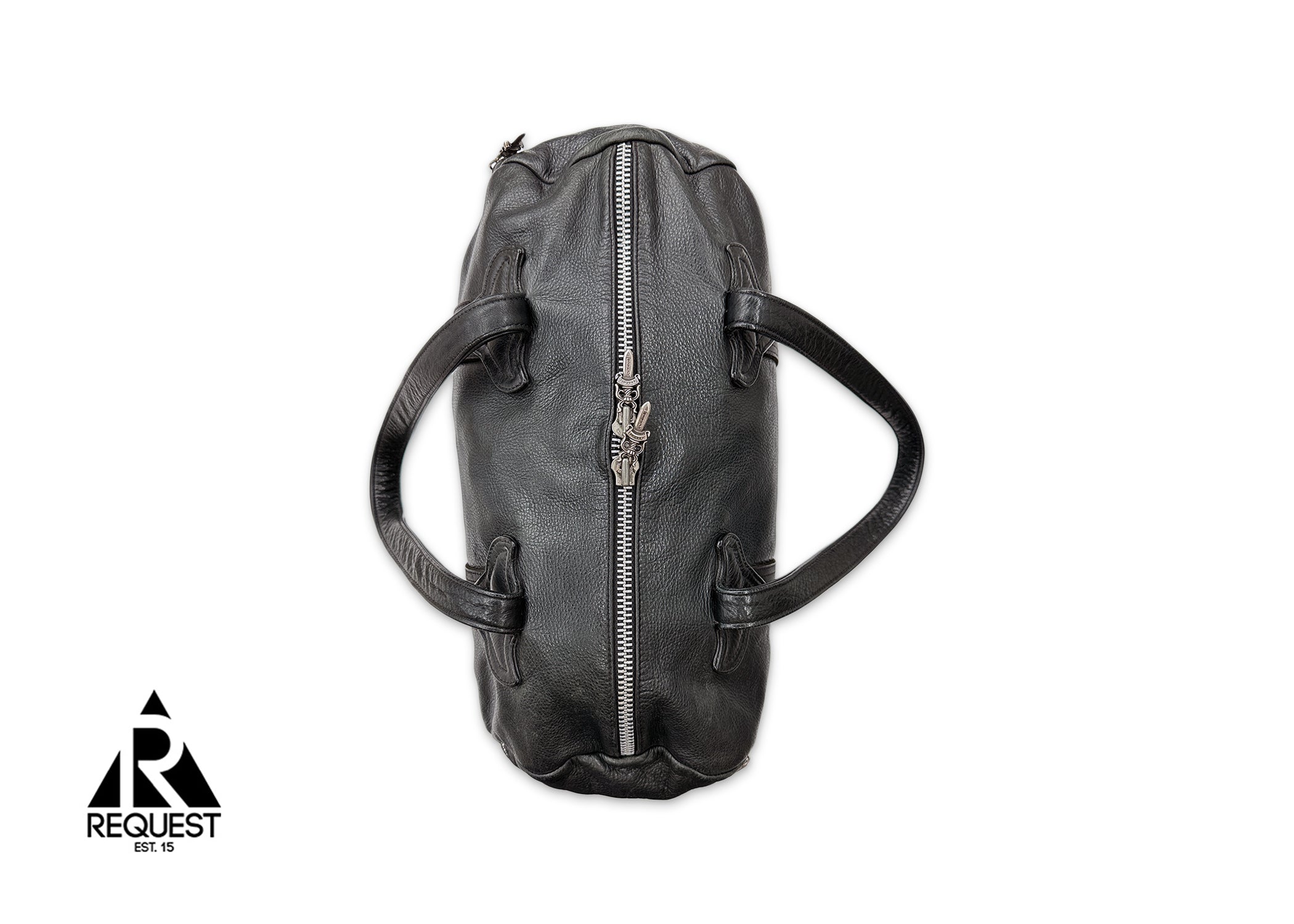 Tiny Leather Duffle Bag "Black"