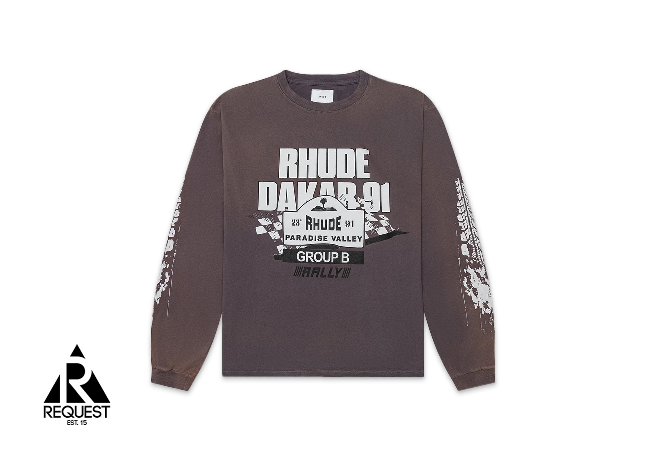 Rhude Dakar 91 L/S Tee “Vintage Grey"