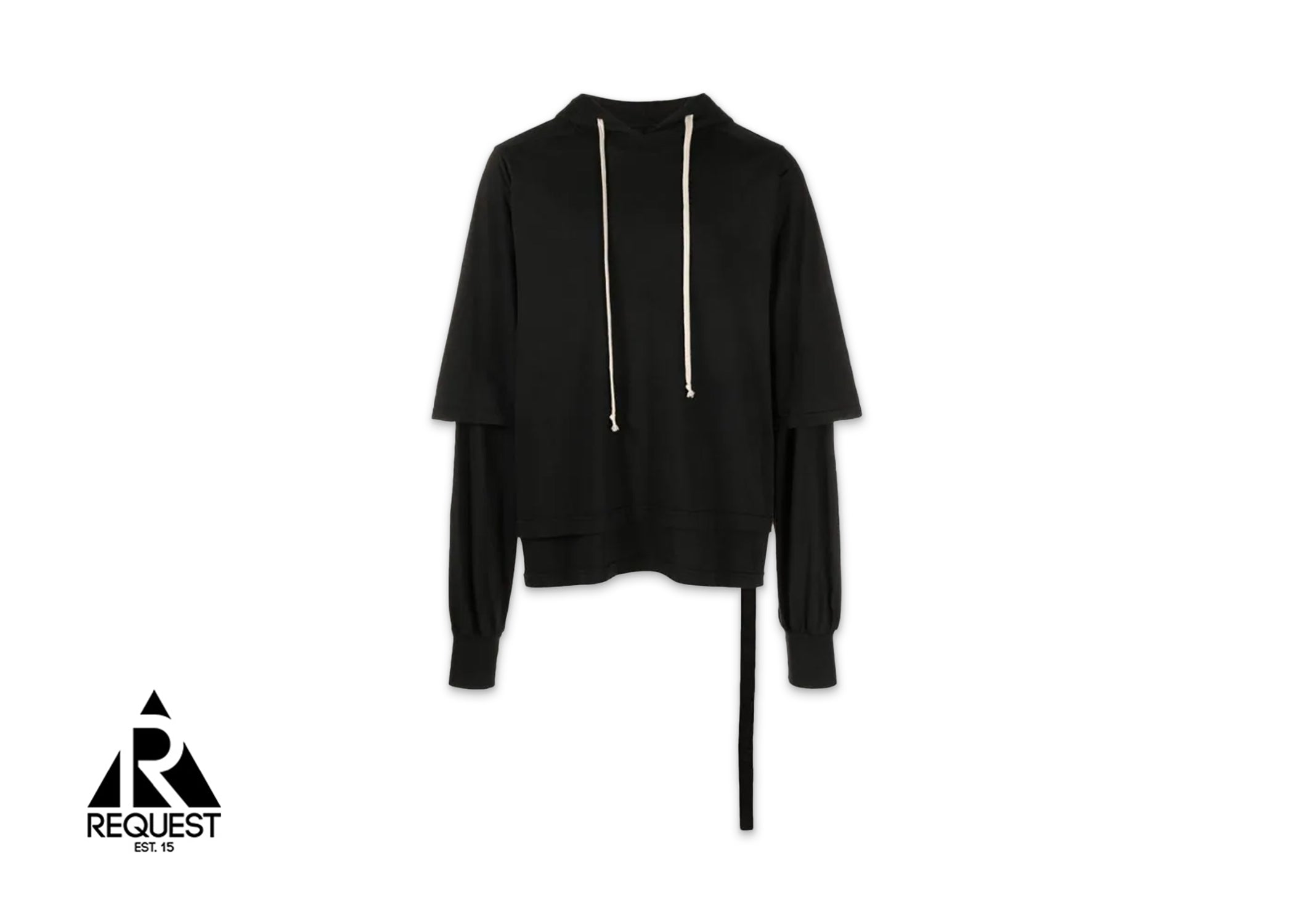 Rick Owens Hustler Double Layer Cotton Hoodie "Black"