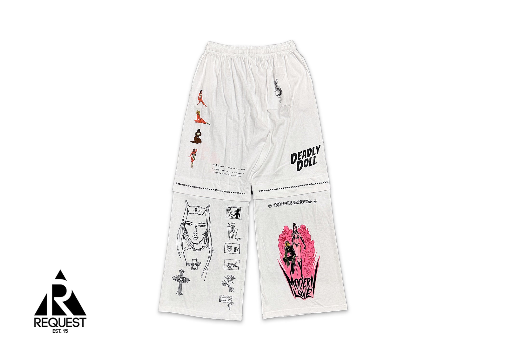 Deadly Doll Flared Sweatpants "White"