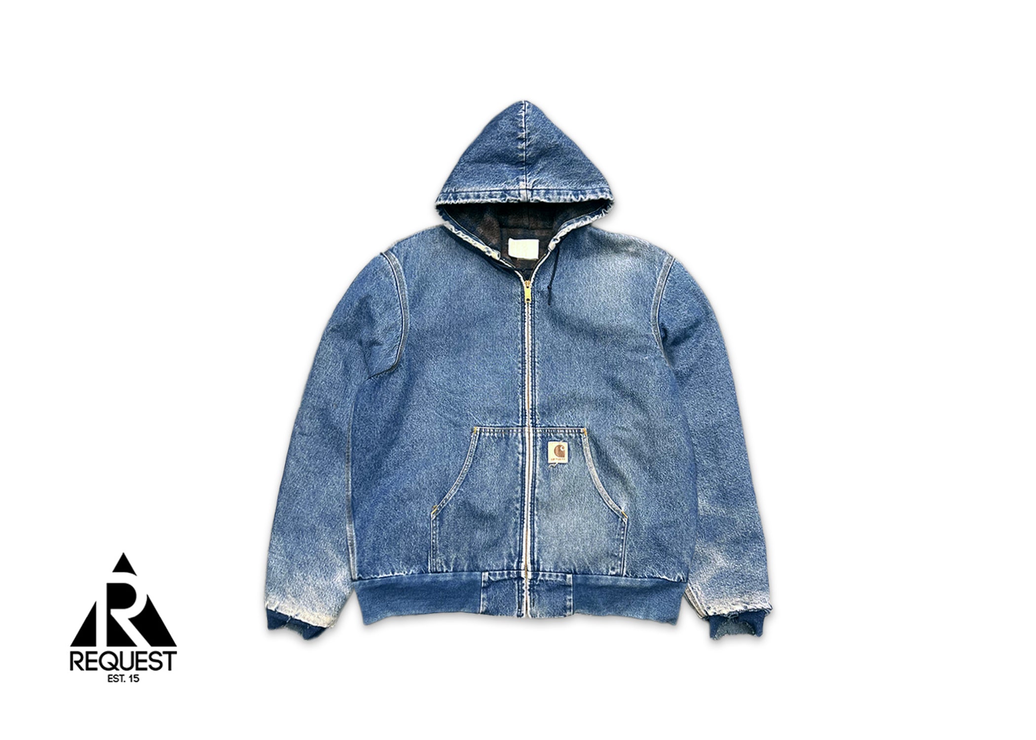 Carhartt Denim Hooded Zip Up Jacket "Blue"